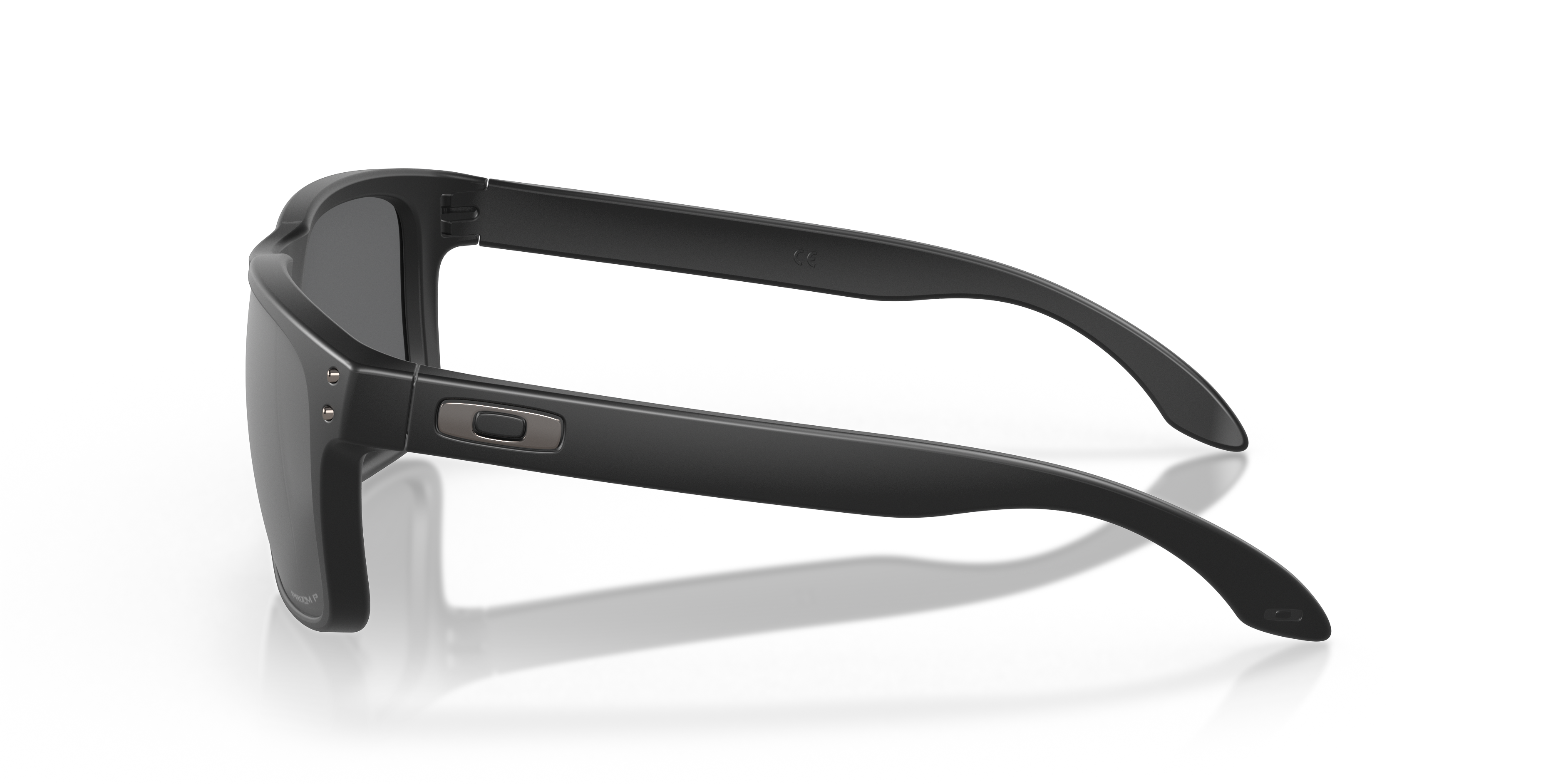 Oakley Holbrook OO9102 in Matte Black / Prizm Black Polarized, side view #Colour_Matte Black / Prizm Black Polarized