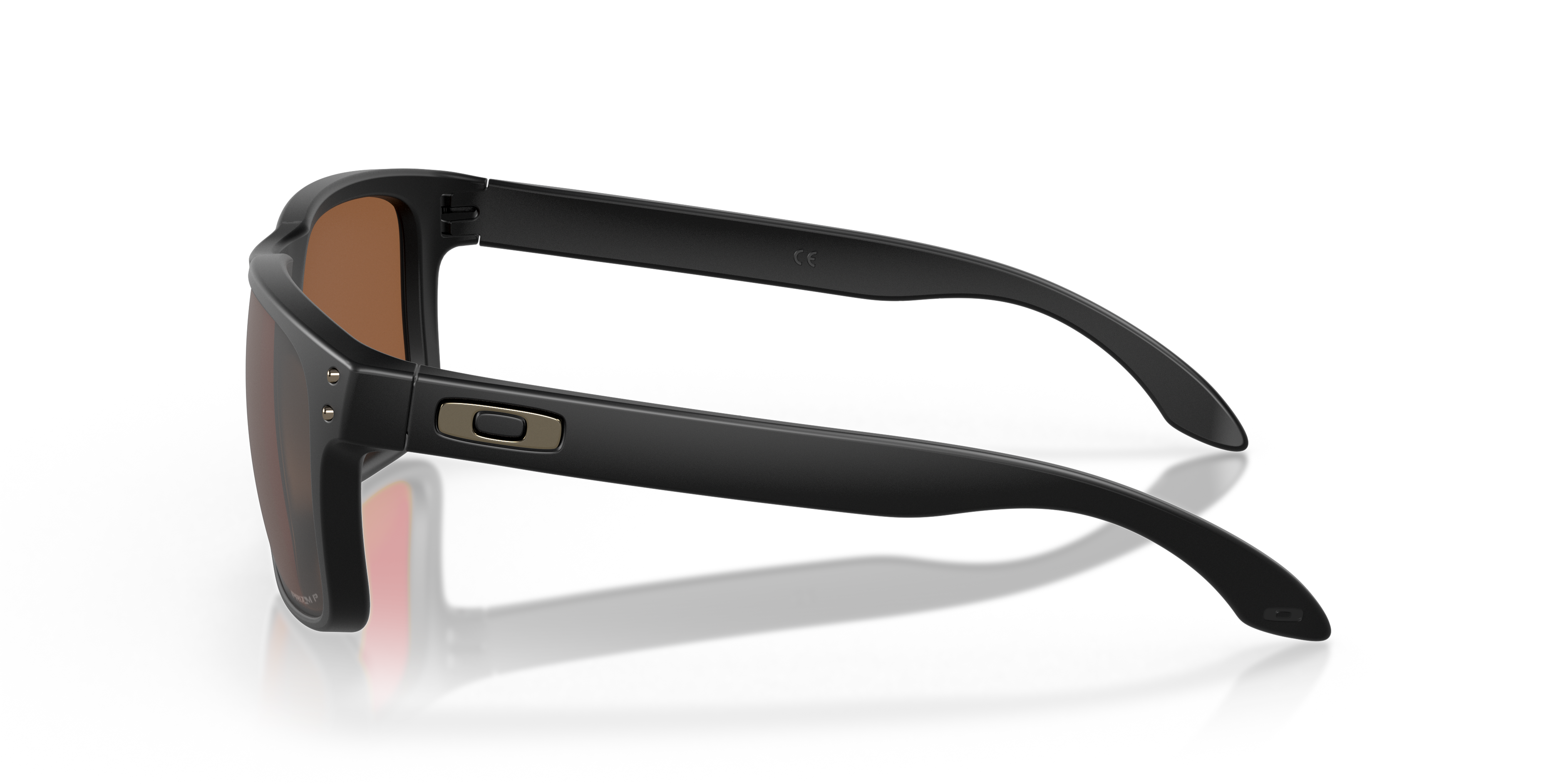 Oakley Holbrook OO9102 in Matte Black / Prizm Tungsten Polarized, side view #Colour_Matte Black / Prizm Tungsten Polarized
