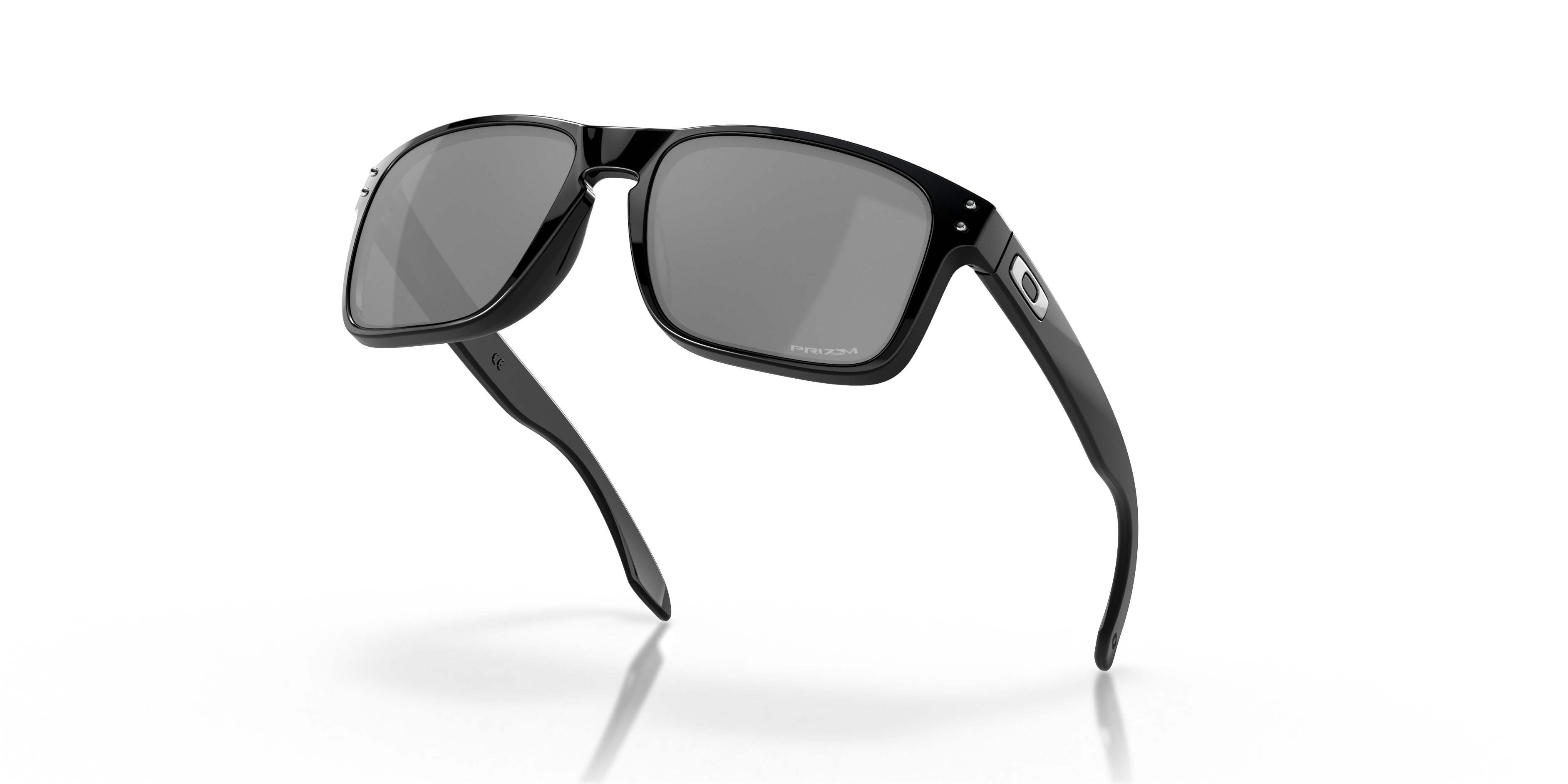 Oakley Holbrook OO9102 in Polished Black / Prizm Black, angled view #Colour_Polished Black / Prizm Black
