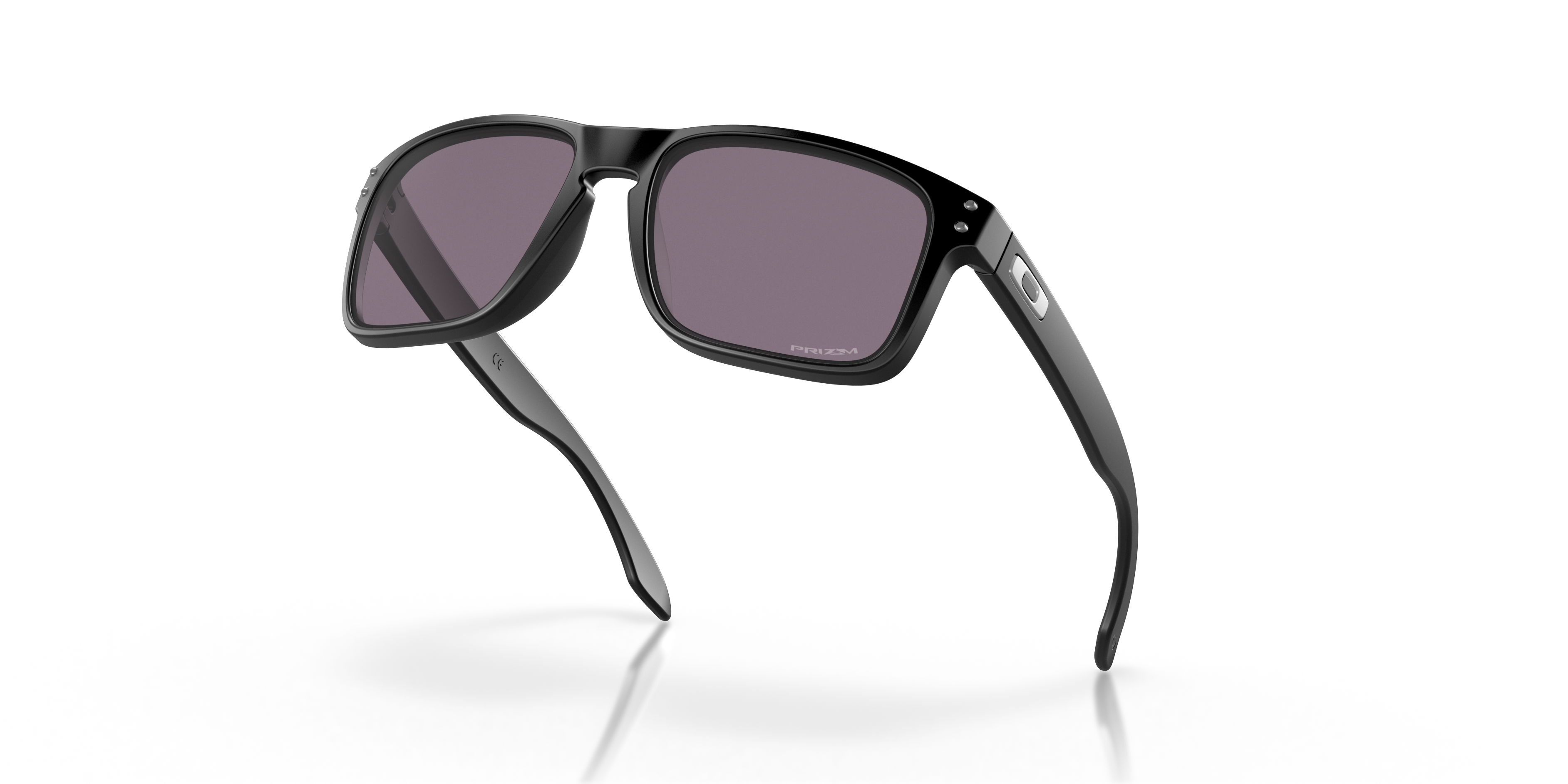 Oakley Holbrook OO9102 in Matte Black / Prizm Grey, angled view #Colour_Matte Black / Prizm Grey