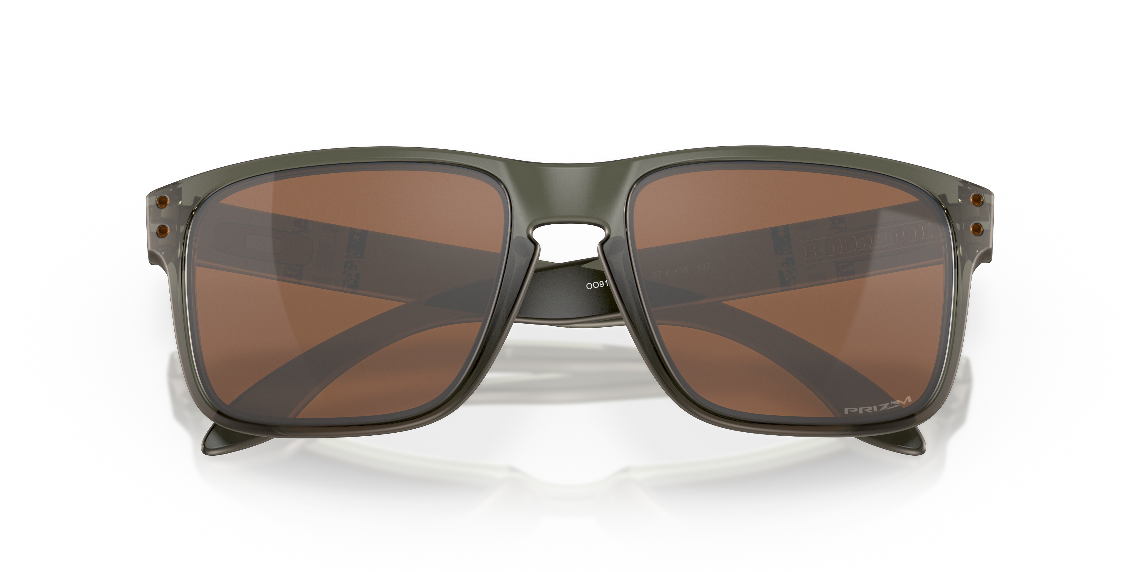Oakley Holbrook OO9102 in Matte Olive Ink / Prizm Tungsten, front detail view #Colour_Matte Olive Ink / Prizm Tungsten