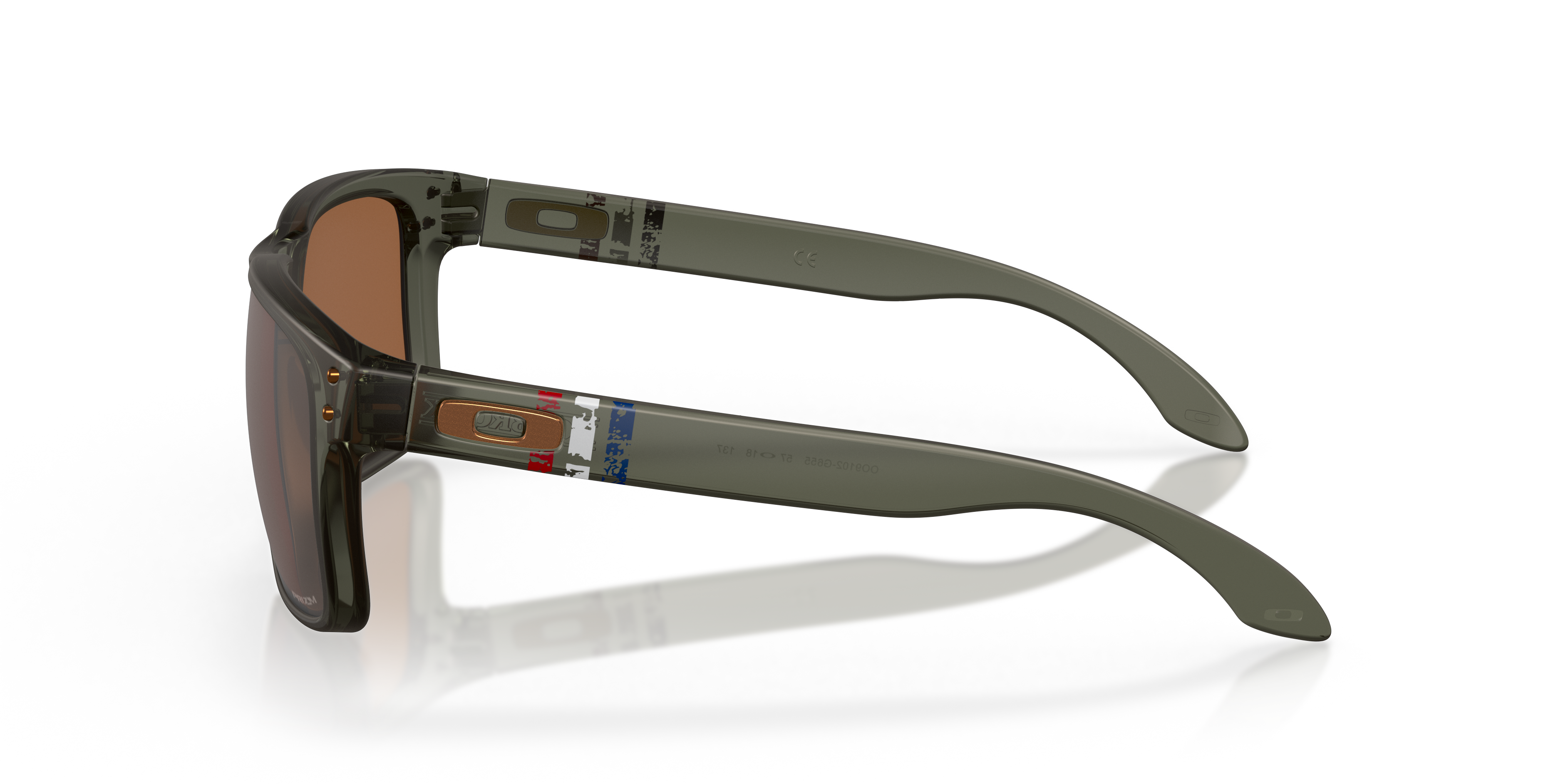 Oakley Holbrook OO9102 in Matte Olive Ink / Prizm Tungsten, side view #Colour_Matte Olive Ink / Prizm Tungsten