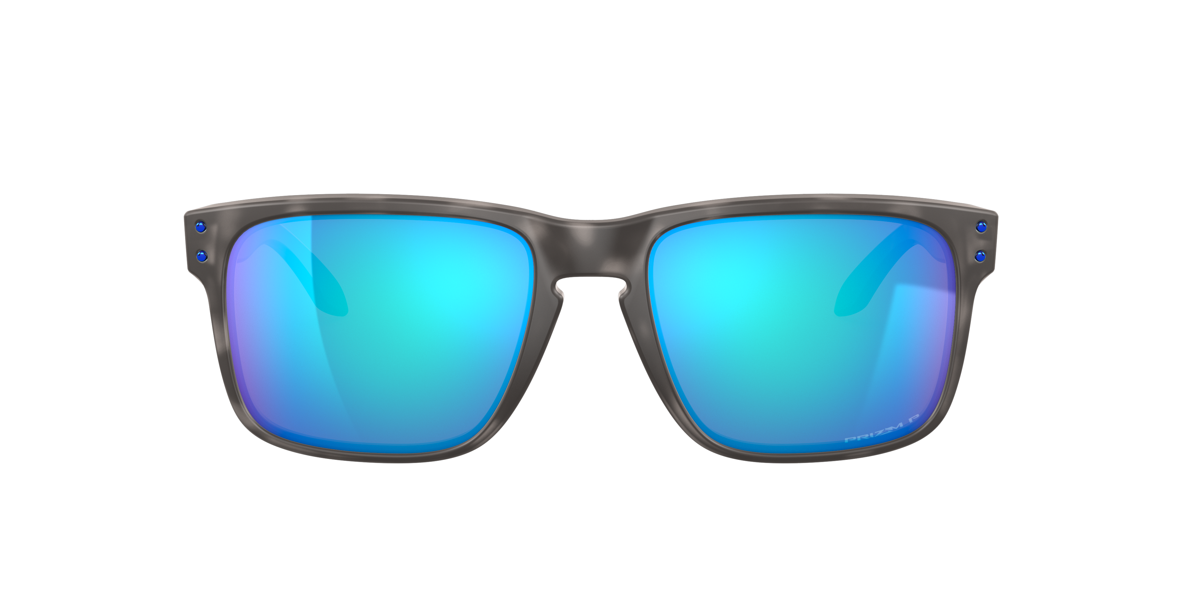 Oakley Holbrook OO9102 in Matte Black Tortoise / Prizm Sapphire Polarized, front view #Colour_Matte Black Tortoise / Prizm Sapphire Polarized