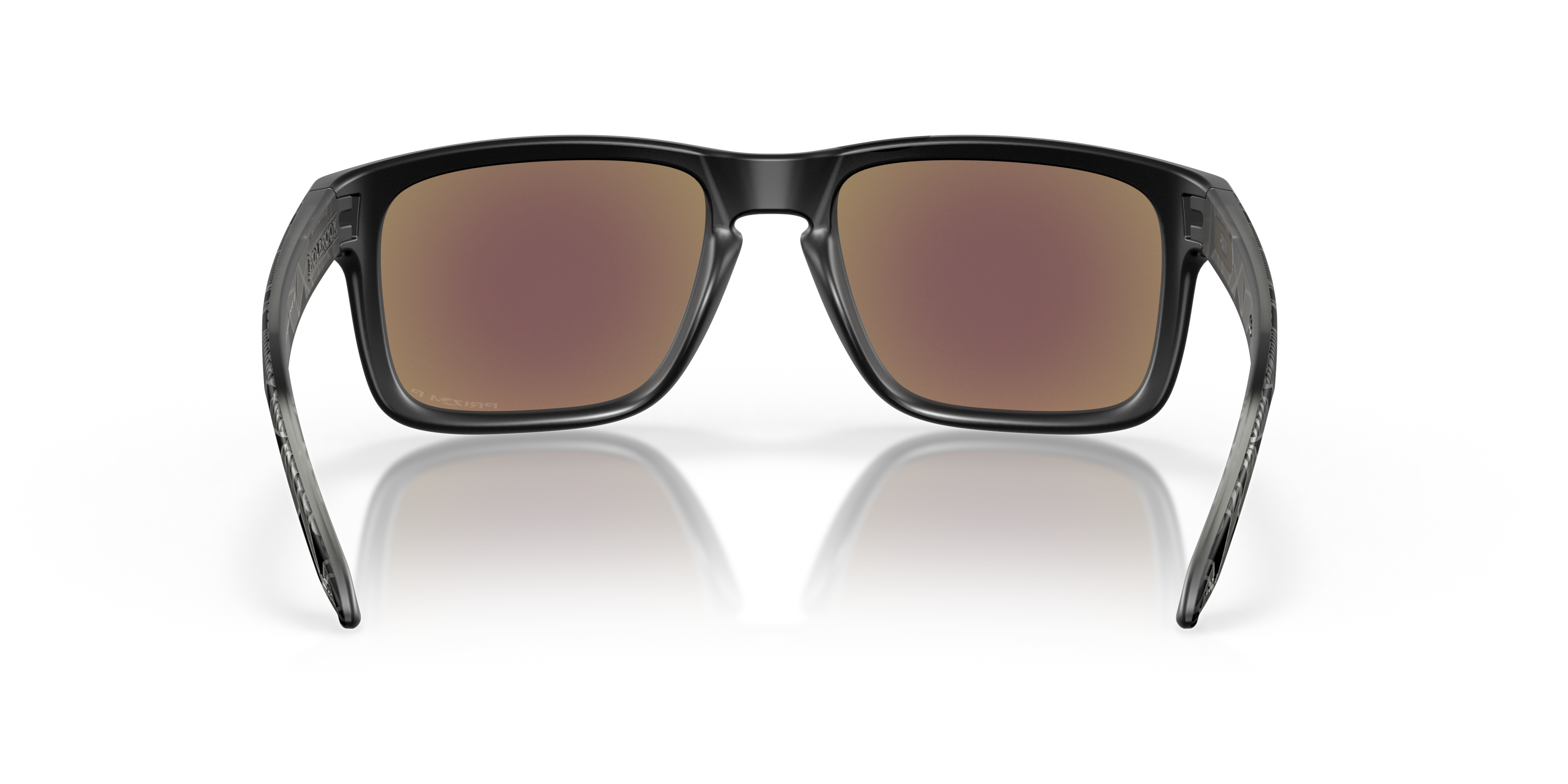 Oakley Holbrook OO9102 in Matte Black Prizmatic / Prizm Sapphire Polarized, back view #Colour_Matte Black Prizmatic / Prizm Sapphire Polarized