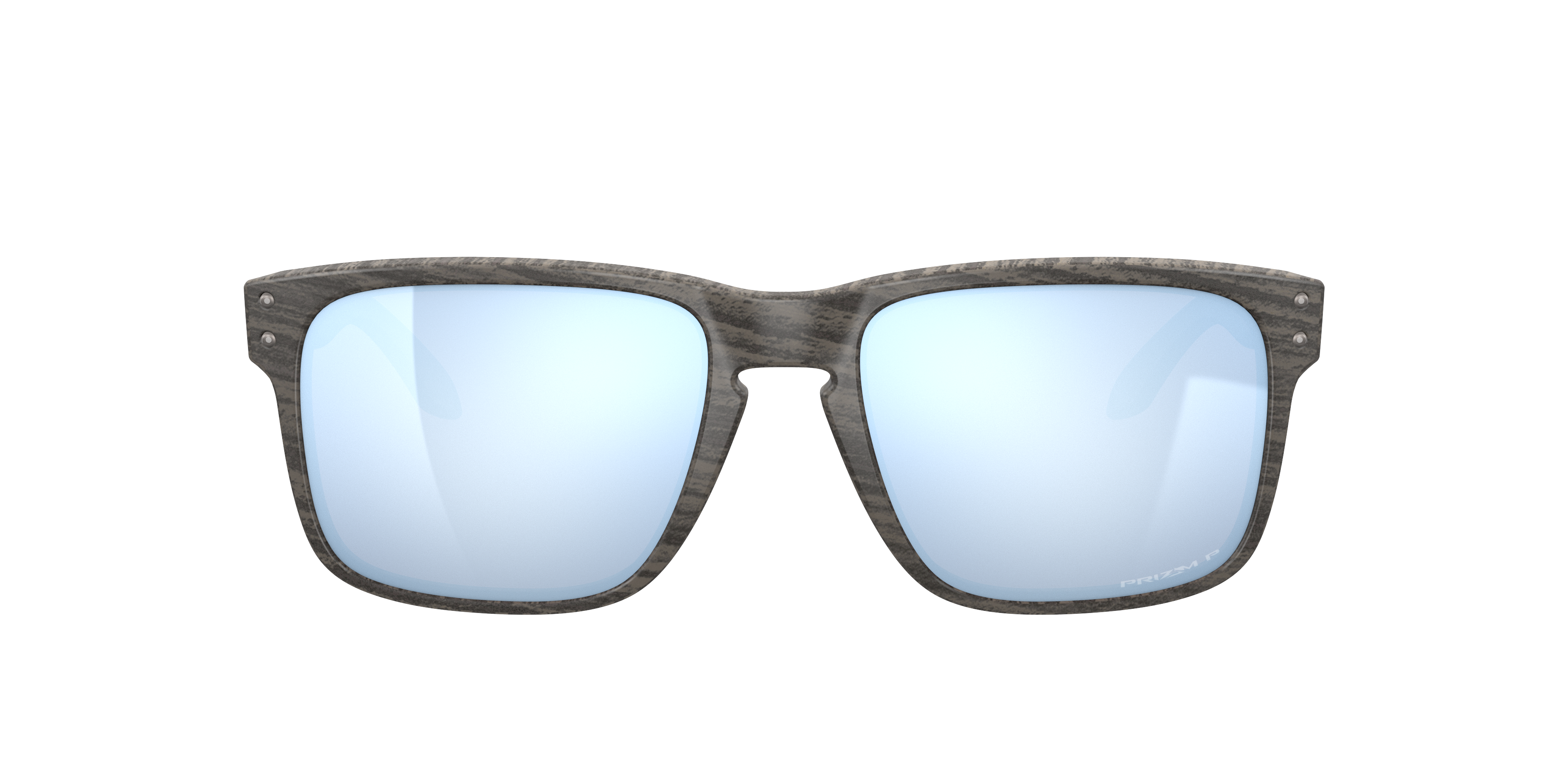 Oakley Holbrook OO9102 in Woodgrain / Prizm Deep Water Polarized, front view #Colour_Woodgrain / Prizm Deep Water Polarized
