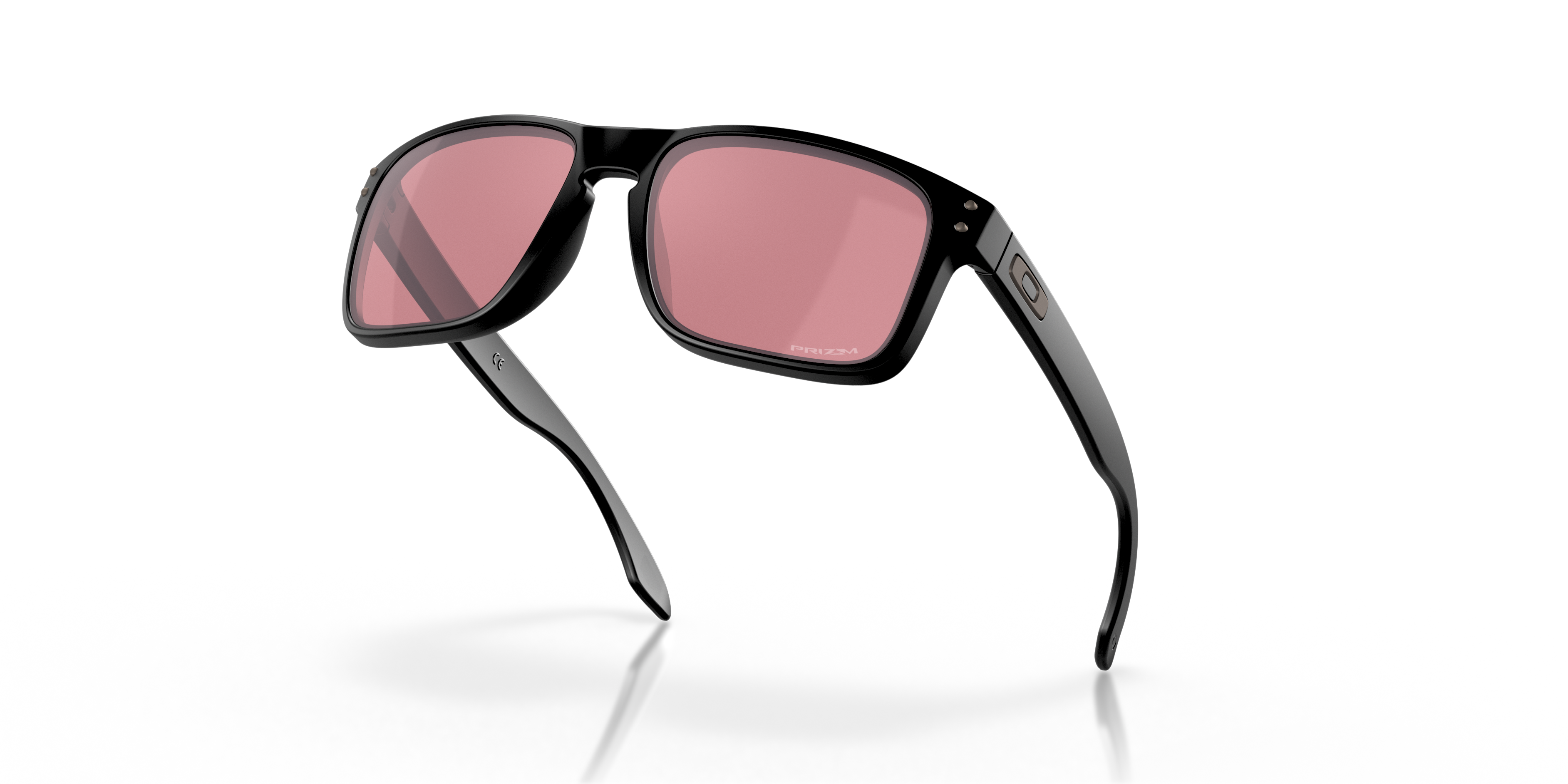 Oakley Holbrook OO9102 in Matte Black / Prizm Dark Golf, angled view #Colour_Matte Black / Prizm Dark Golf