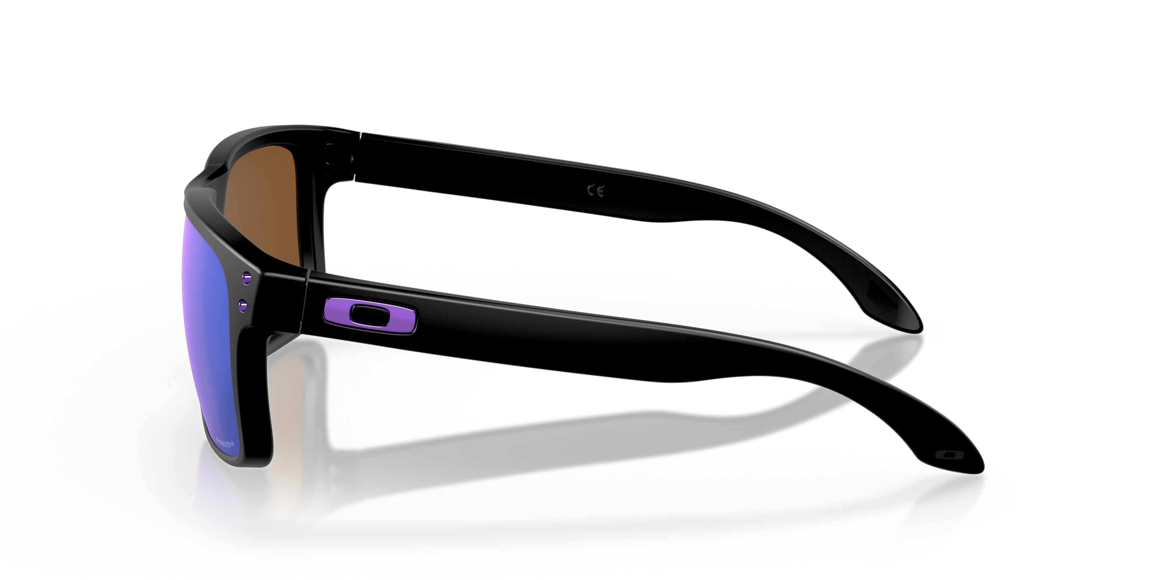 Oakley Holbrook OO9102 in Matte Black / Prizm Violet, side view #Colour_Matte Black / Prizm Violet