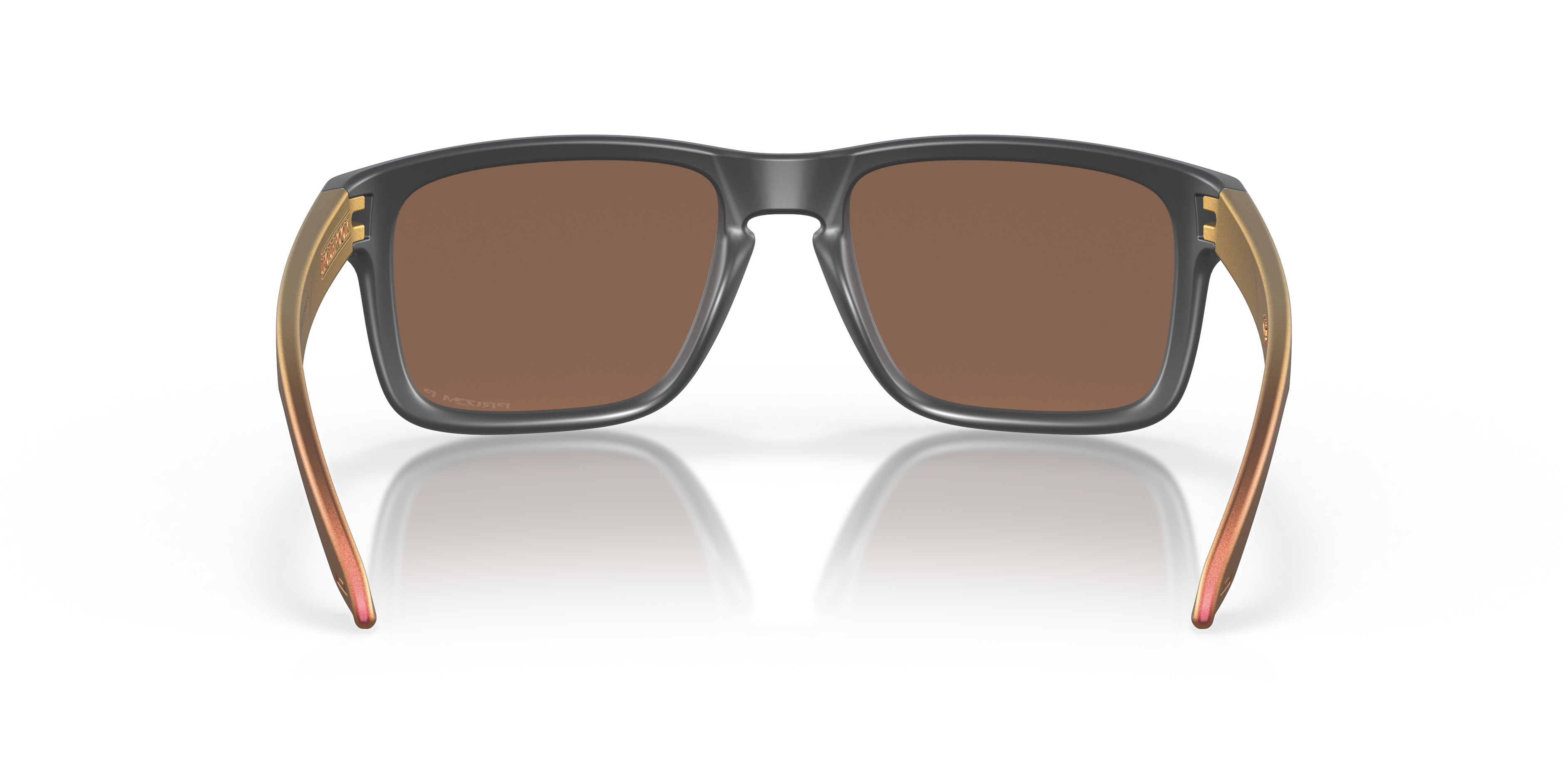Oakley Holbrook OO9102 in Matte Carbon / Prizm 24K Polarized, back view #Colour_Matte Carbon / Prizm 24K Polarized