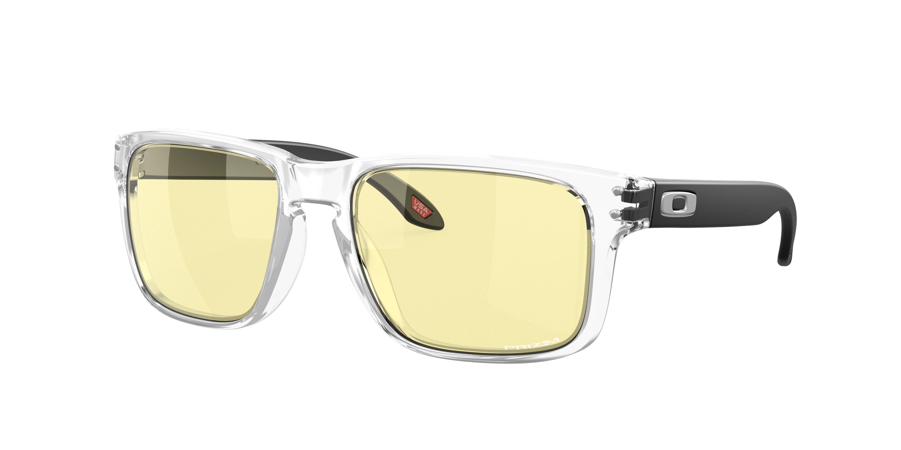 Oakley Holbrook OO9102 in Clear / Prizm Gaming 2.0, three-quarter view #Colour_Clear / Prizm Gaming 2.0