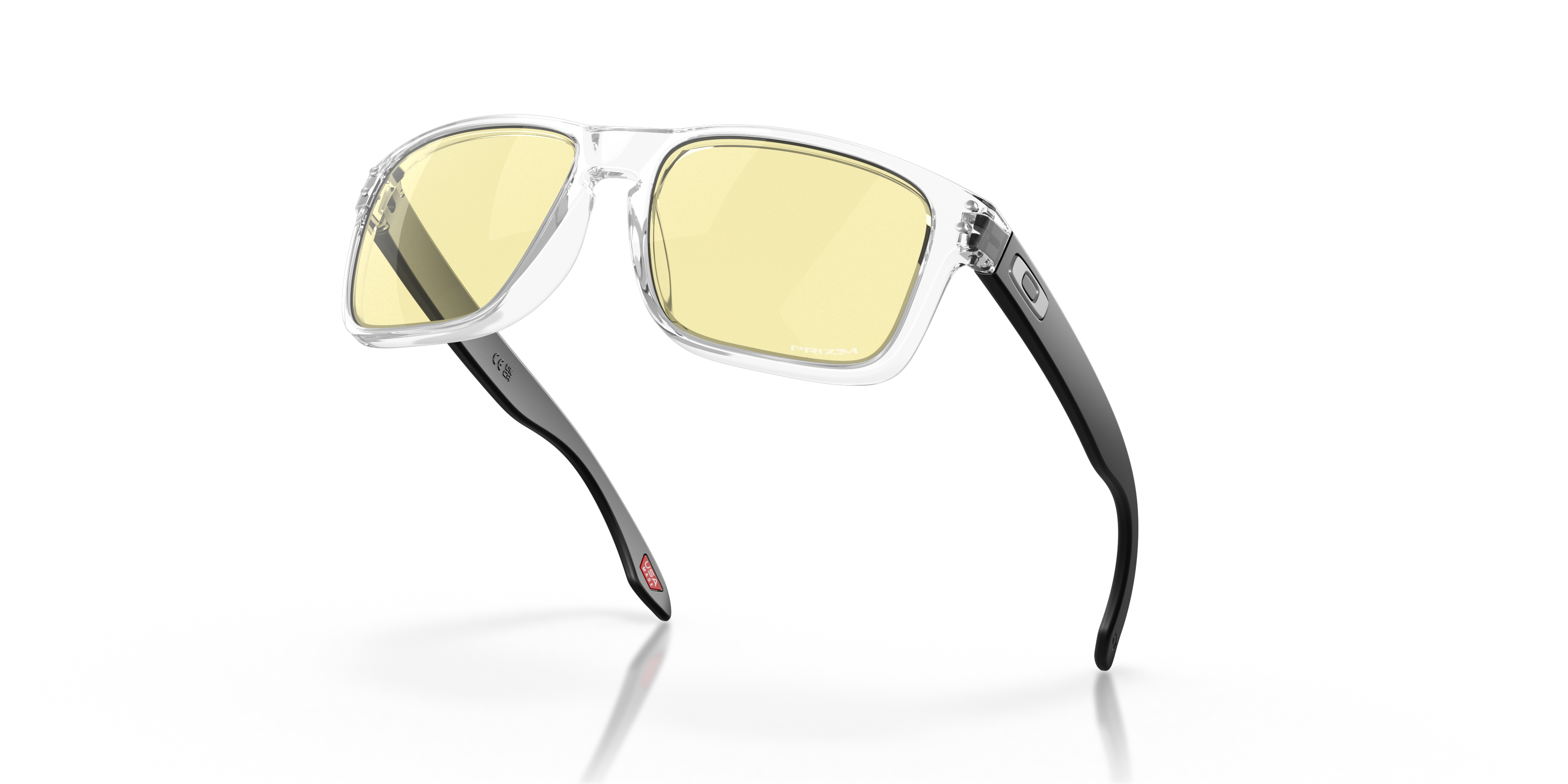 Oakley Holbrook OO9102 in Clear / Prizm Gaming 2.0, angled view #Colour_Clear / Prizm Gaming 2.0