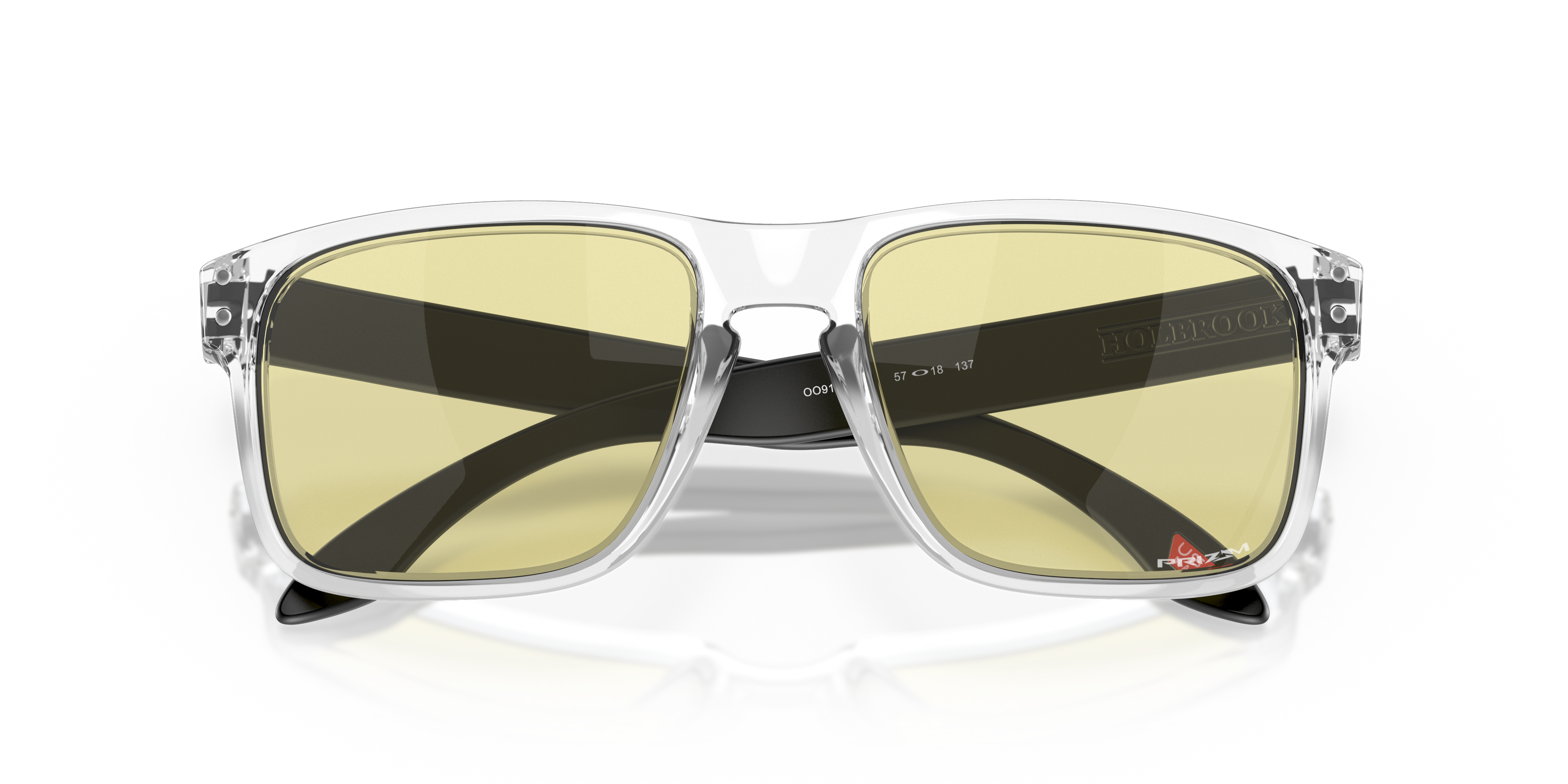 Oakley Holbrook OO9102 in Clear / Prizm Gaming 2.0, front detail view #Colour_Clear / Prizm Gaming 2.0
