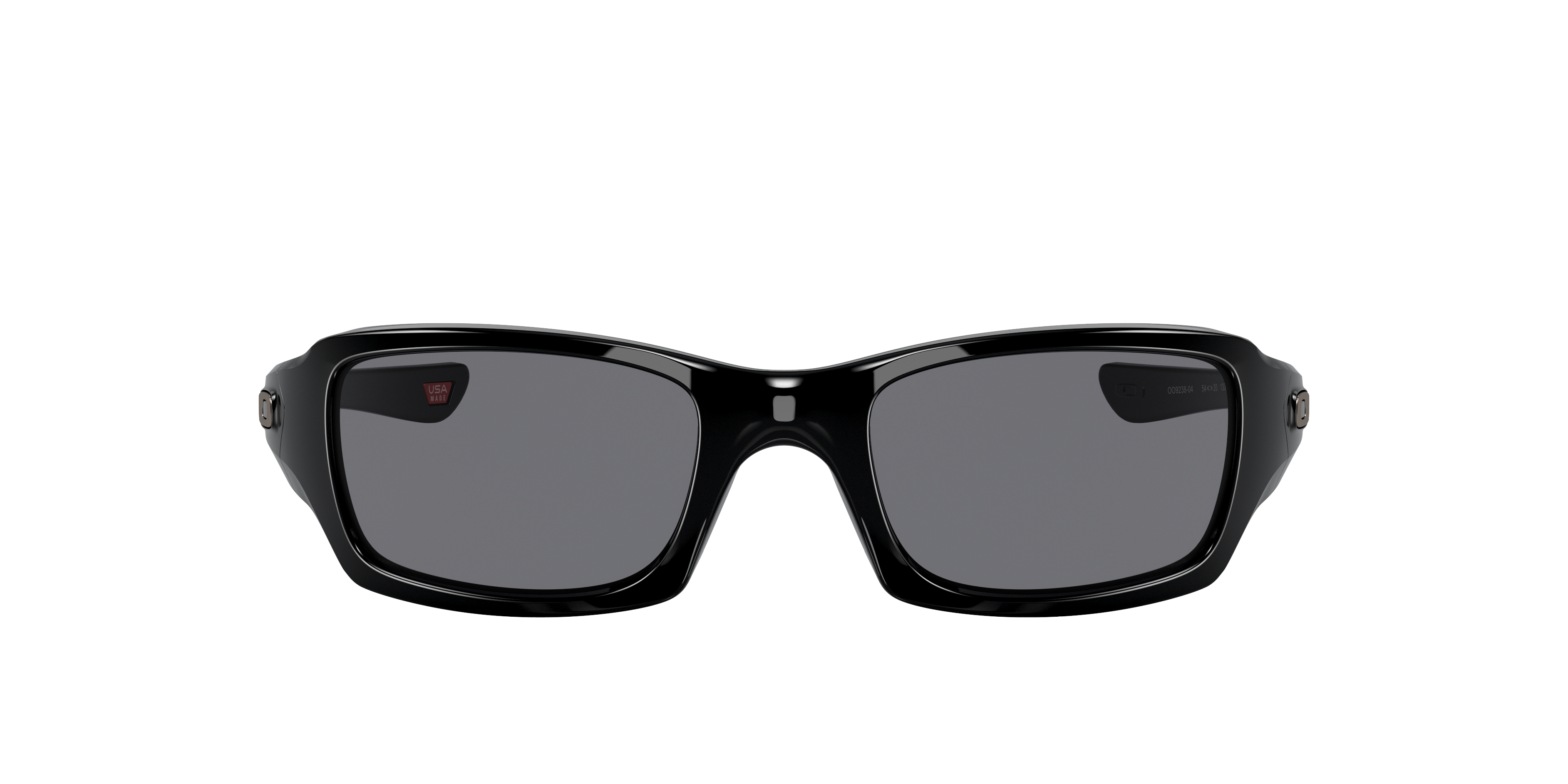 Oakley Fives Squared OO9238 in Polished Black / Grey, front view #Colour_Polished Black / Grey