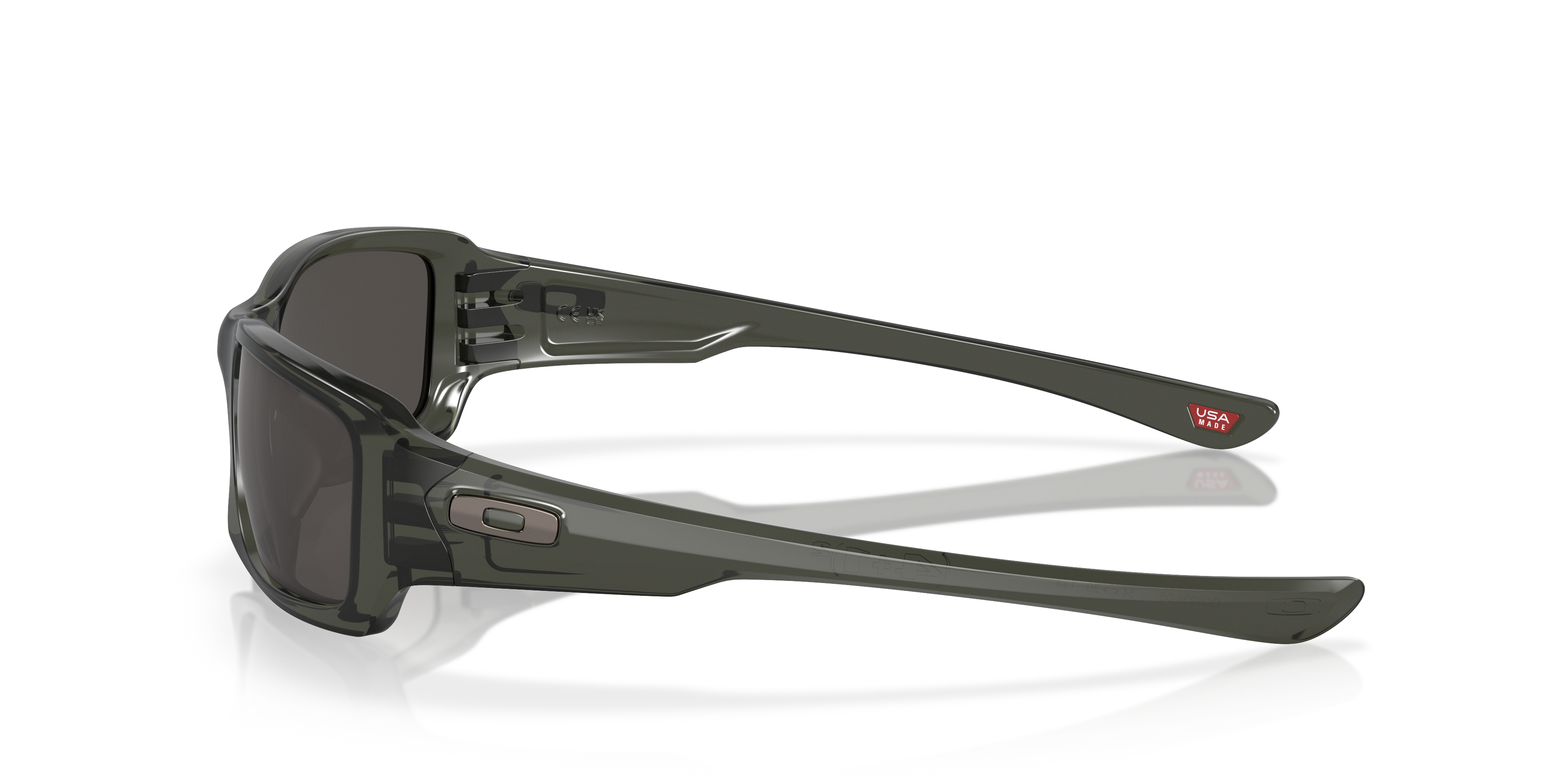 Oakley Fives Squared OO9238 in Grey Smoke / Warm Grey, side view #Colour_Grey Smoke / Warm Grey