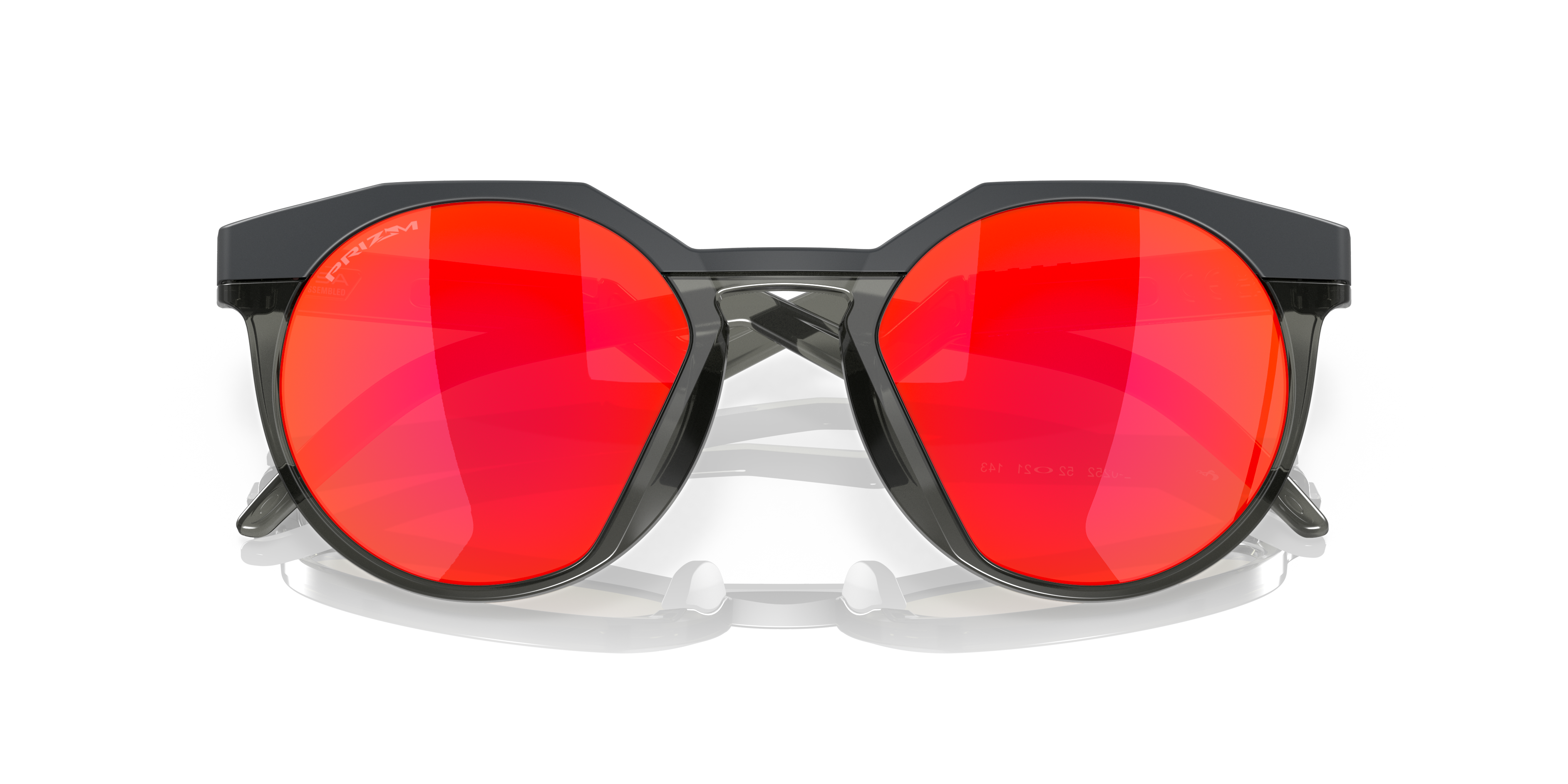 Oakley HSTN OO9242 in Matte Carbon / Prizm Ruby, front detail view #Colour_Matte Carbon / Prizm Ruby