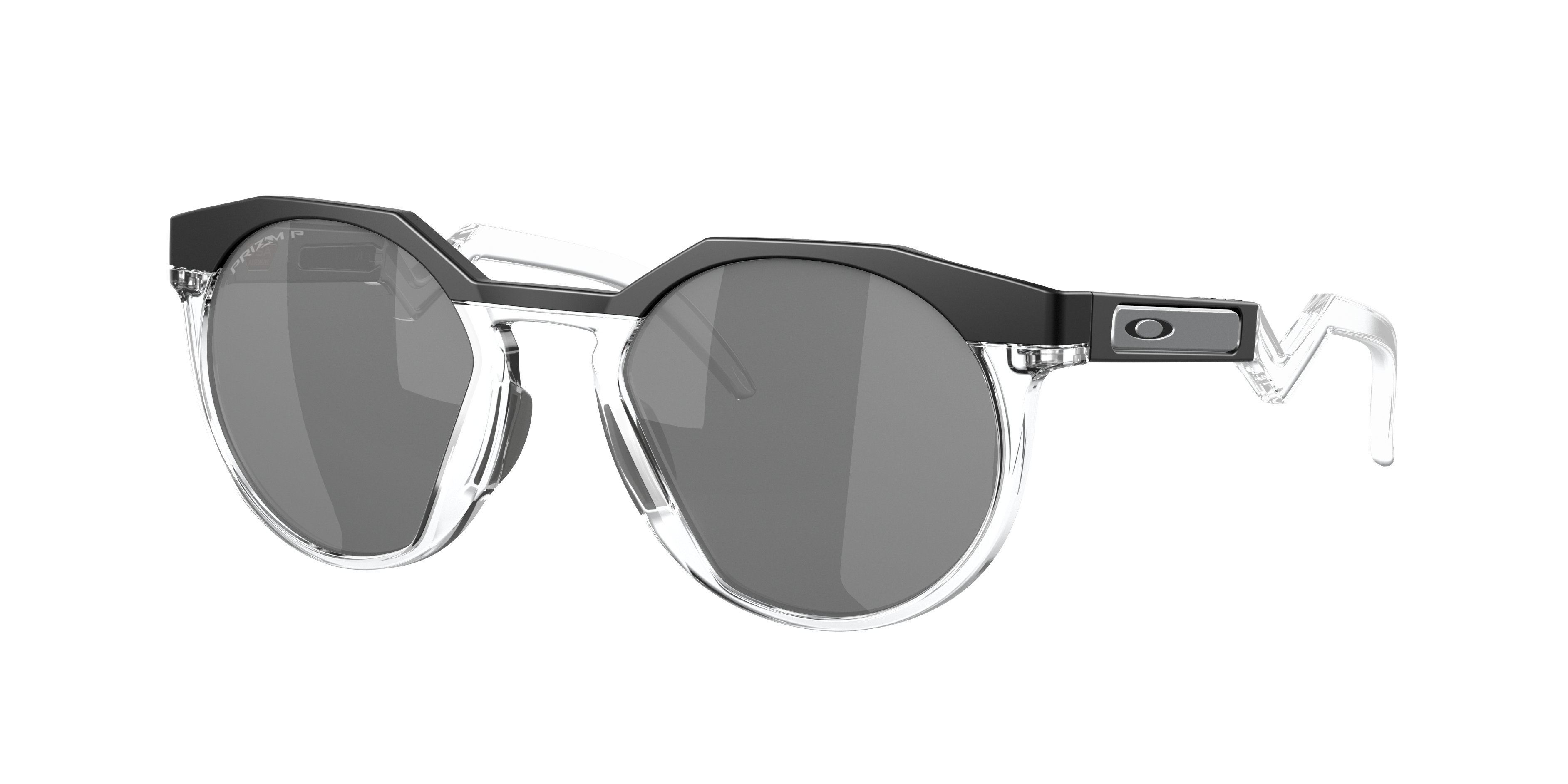 Oakley HSTN OO9242 in Matte Black / Prizm Black Polarized, three-quarter view #Colour_Matte Black / Prizm Black Polarized