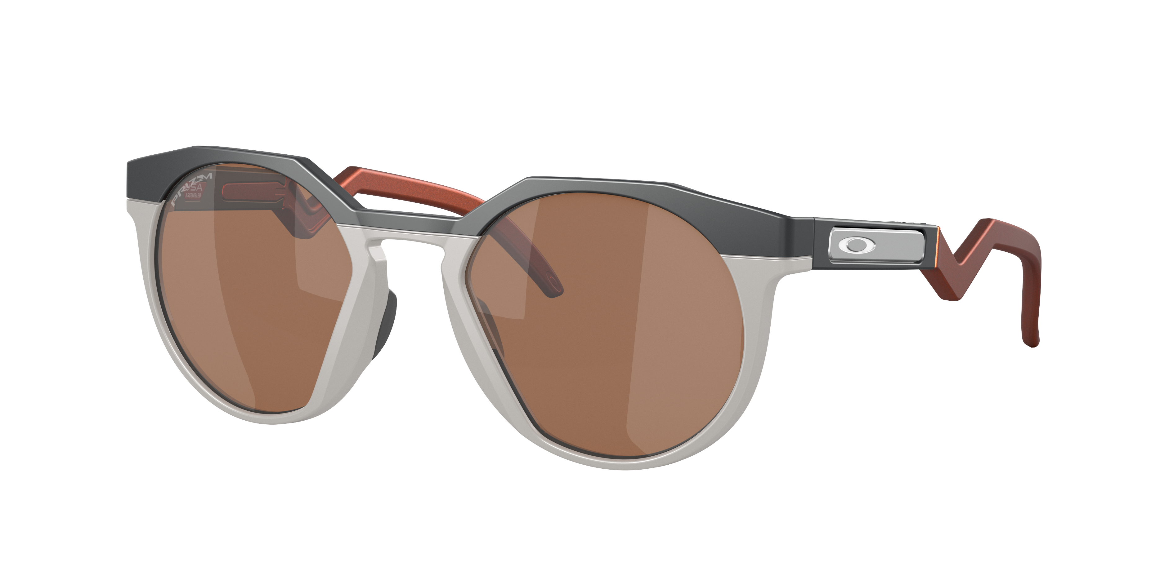 Oakley HSTN OO9242 in Matte Carbon / Prizm Tungsten, three-quarter view #Colour_Matte Carbon / Prizm Tungsten