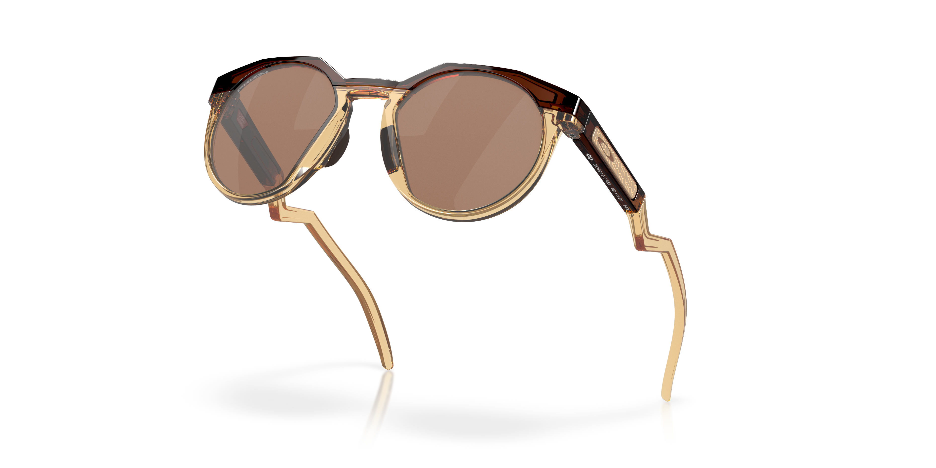 Oakley HSTN OO9242 in Dark Amber/Light Curry / Prizm Tungsten, angled view #Colour_Dark Amber/Light Curry / Prizm Tungsten