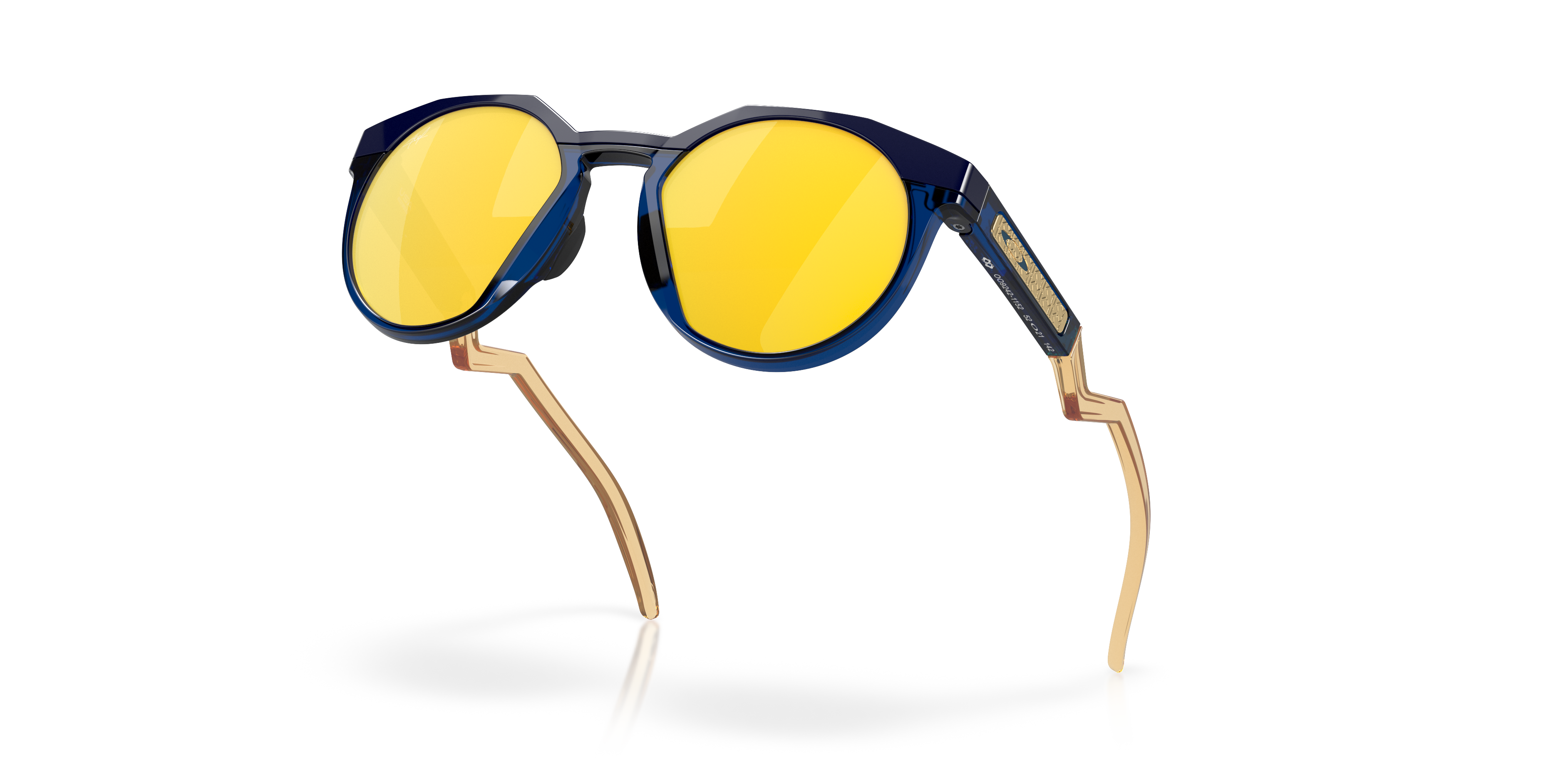Oakley HSTN OO9242 in Navy/Transparent Blue / Prizm 24K Polarized, angled view #Colour_Navy/Transparent Blue / Prizm 24K Polarized