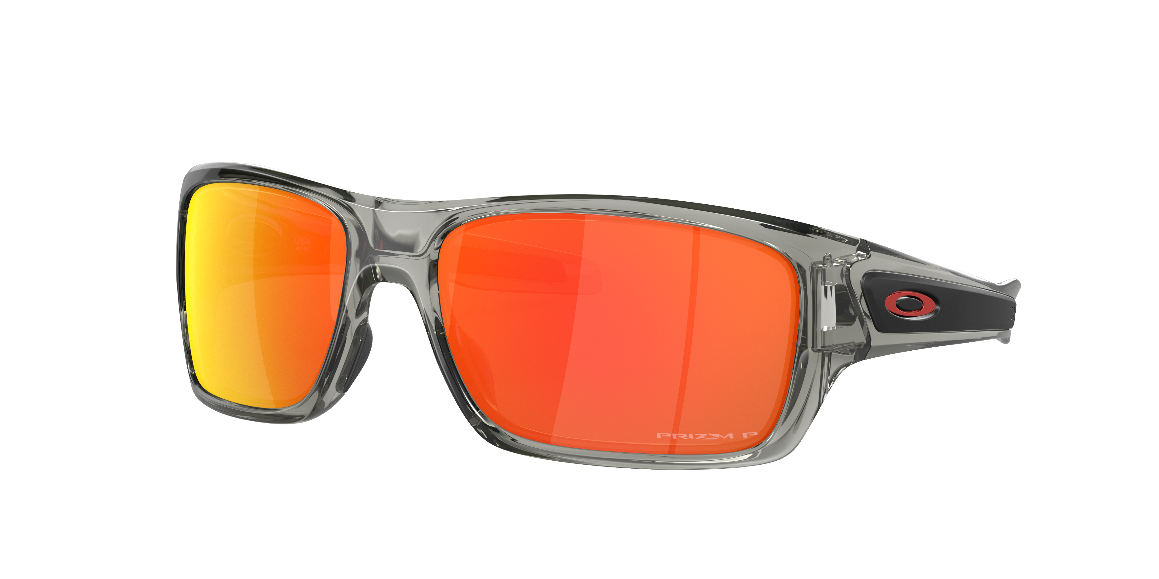 Oakley Turbine OO9263 in Grey Ink / Prizm Ruby Polarized, three-quarter view #Colour_Grey Ink / Prizm Ruby Polarized