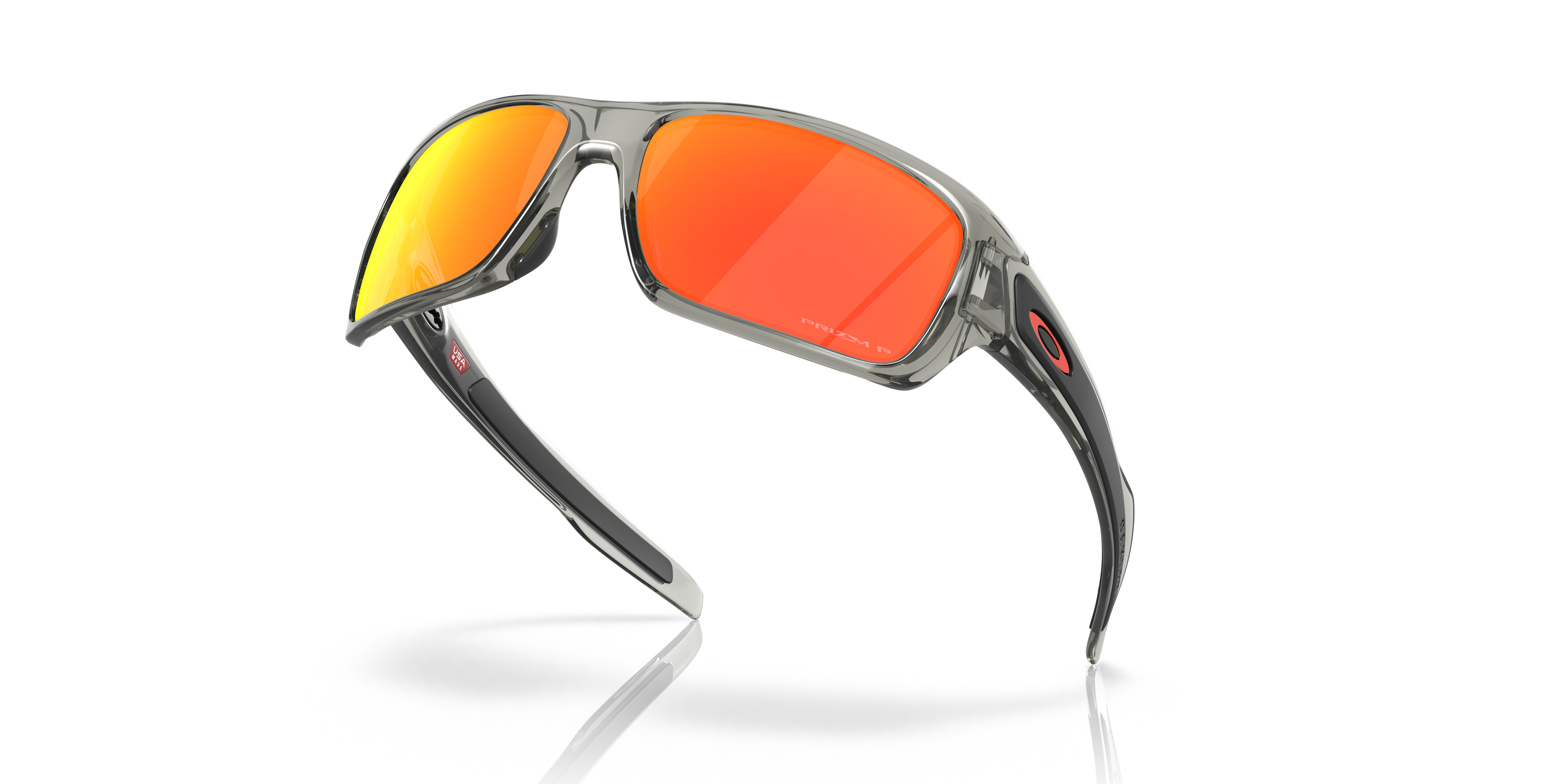 Oakley Turbine OO9263 in Grey Ink / Prizm Ruby Polarized, angled view #Colour_Grey Ink / Prizm Ruby Polarized