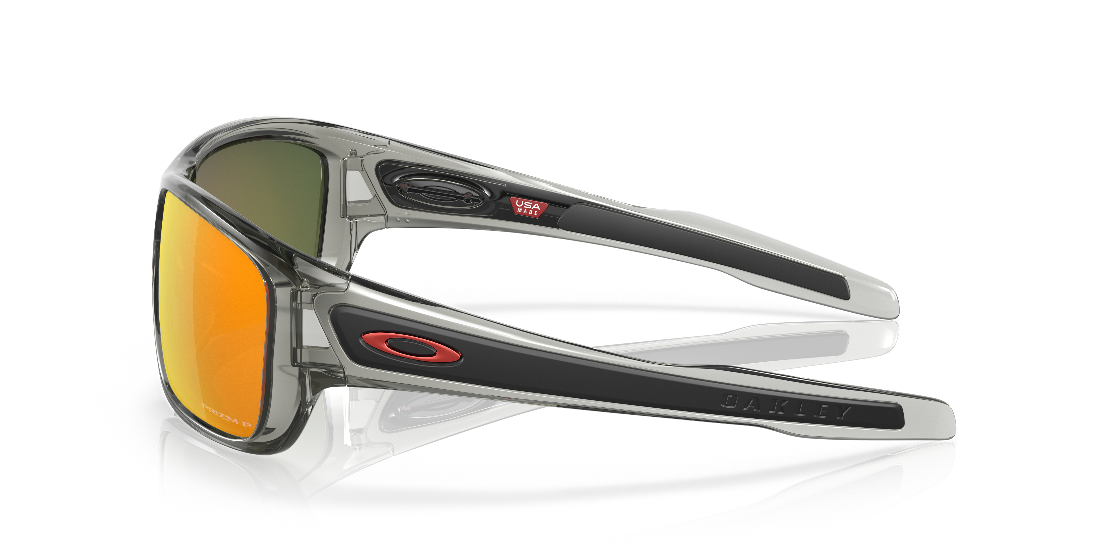 Oakley Turbine OO9263 in Grey Ink / Prizm Ruby Polarized, side view #Colour_Grey Ink / Prizm Ruby Polarized