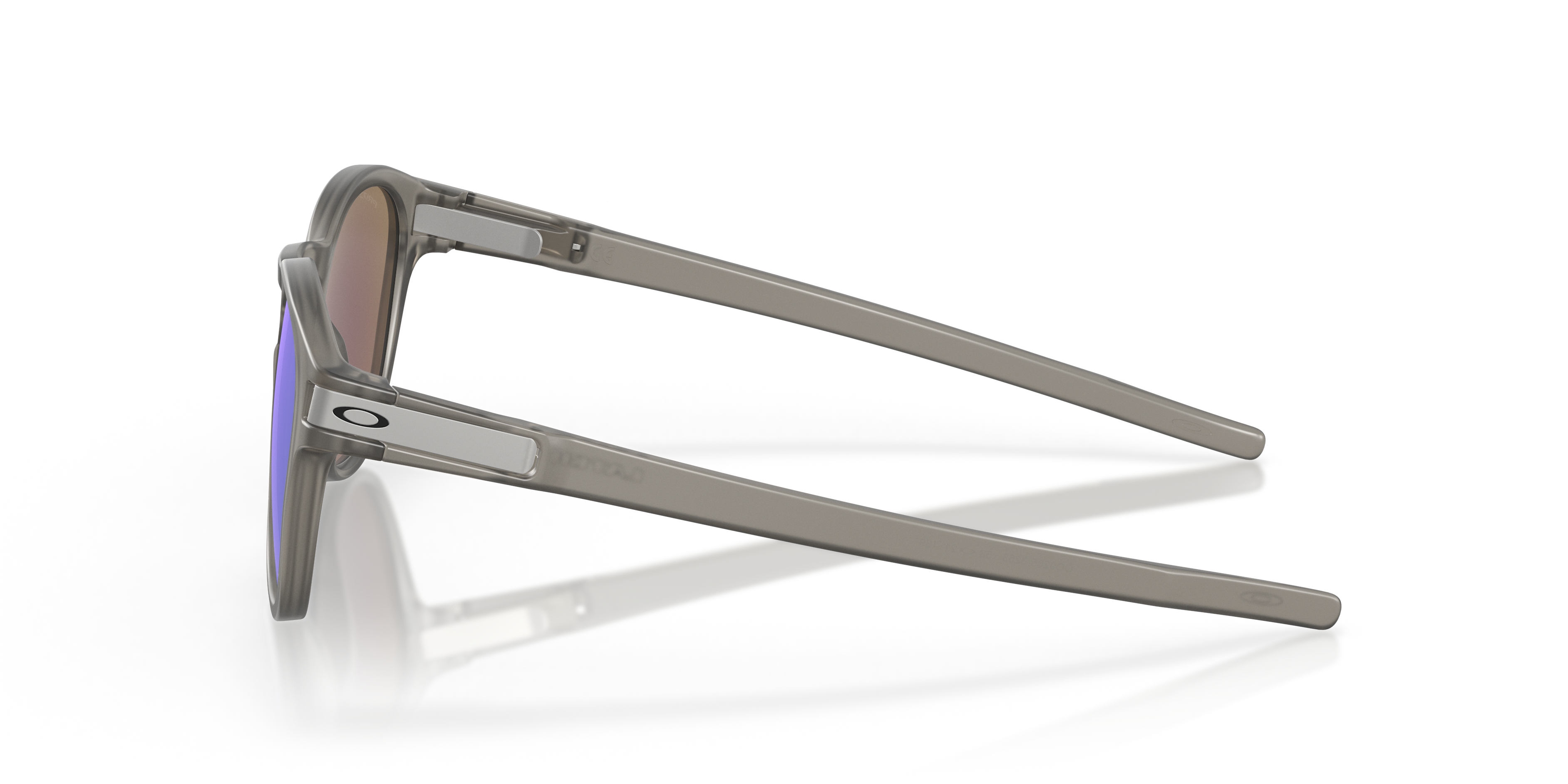 Oakley Latch OO9265 in Matte Grey Ink / Prizm Sapphire Polarized, side view #Colour_Matte Grey Ink / Prizm Sapphire Polarized