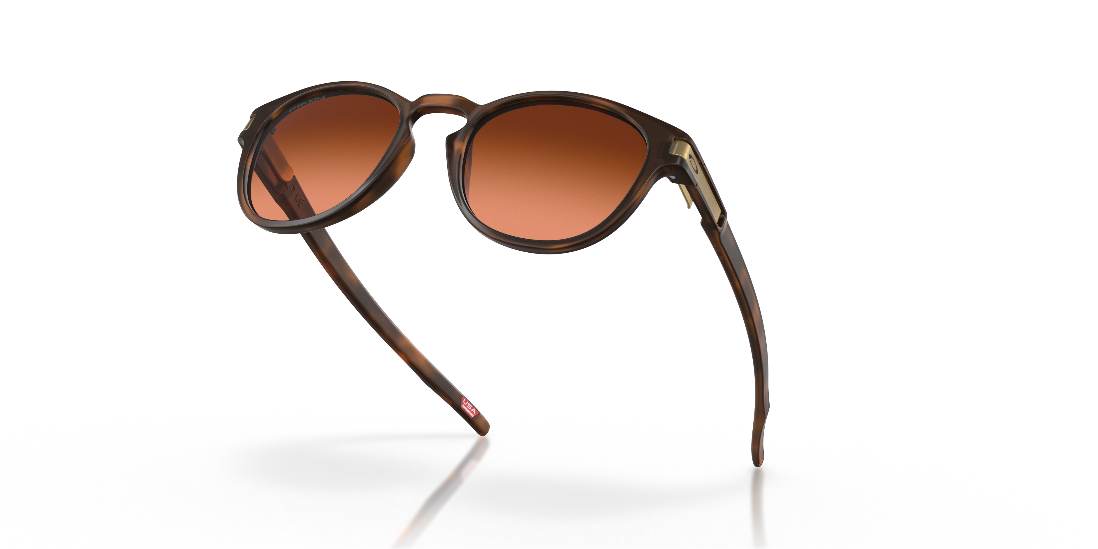 Oakley Latch OO9265 in Matte Brown Tortoise / Prizm Bronze Gradient, angled view #Colour_Matte Brown Tortoise / Prizm Bronze Gradient