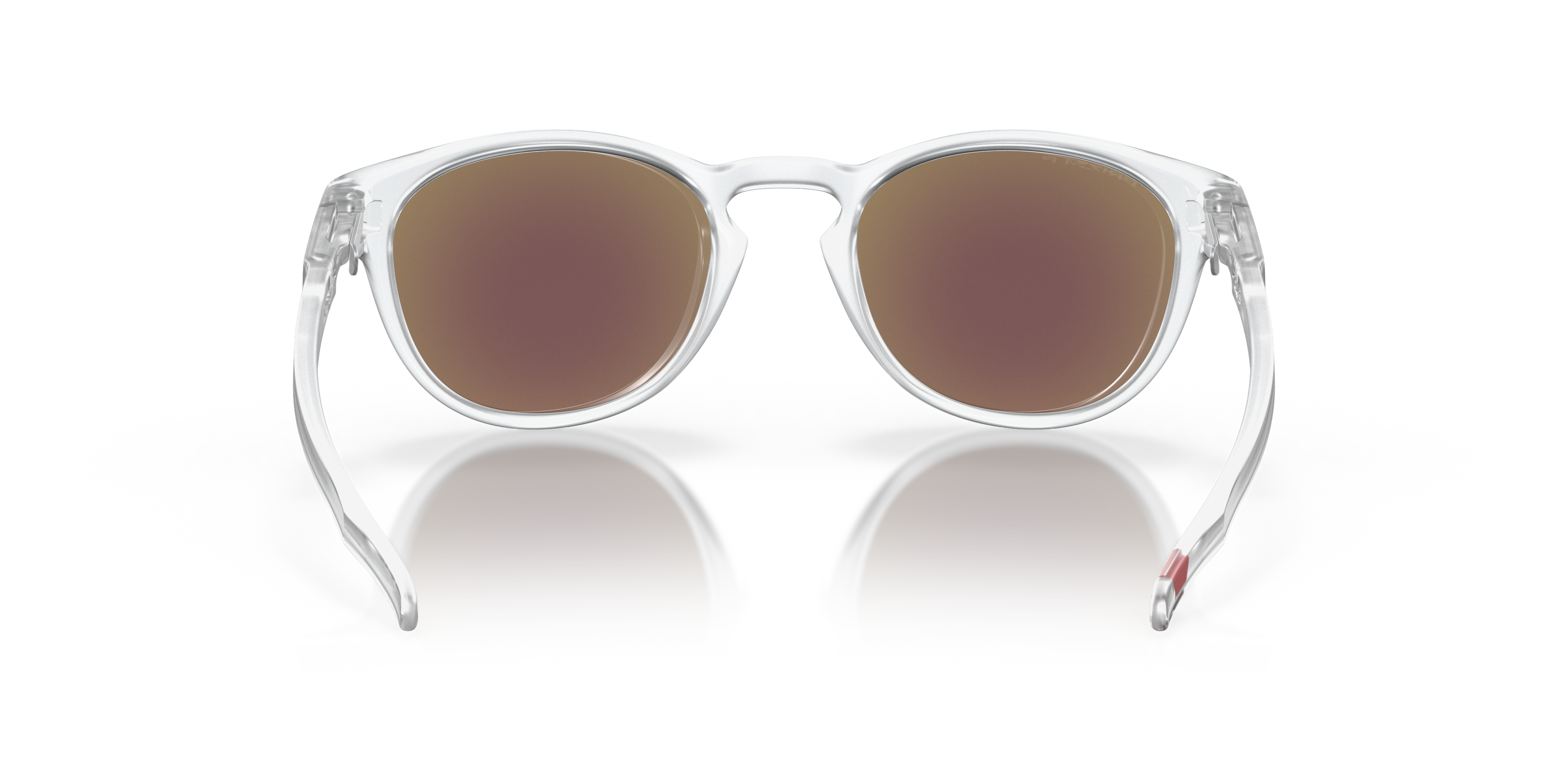 Oakley Latch OO9265 in Matte Clear / Prizm Sapphire Polarized, back view #Colour_Matte Clear / Prizm Sapphire Polarized