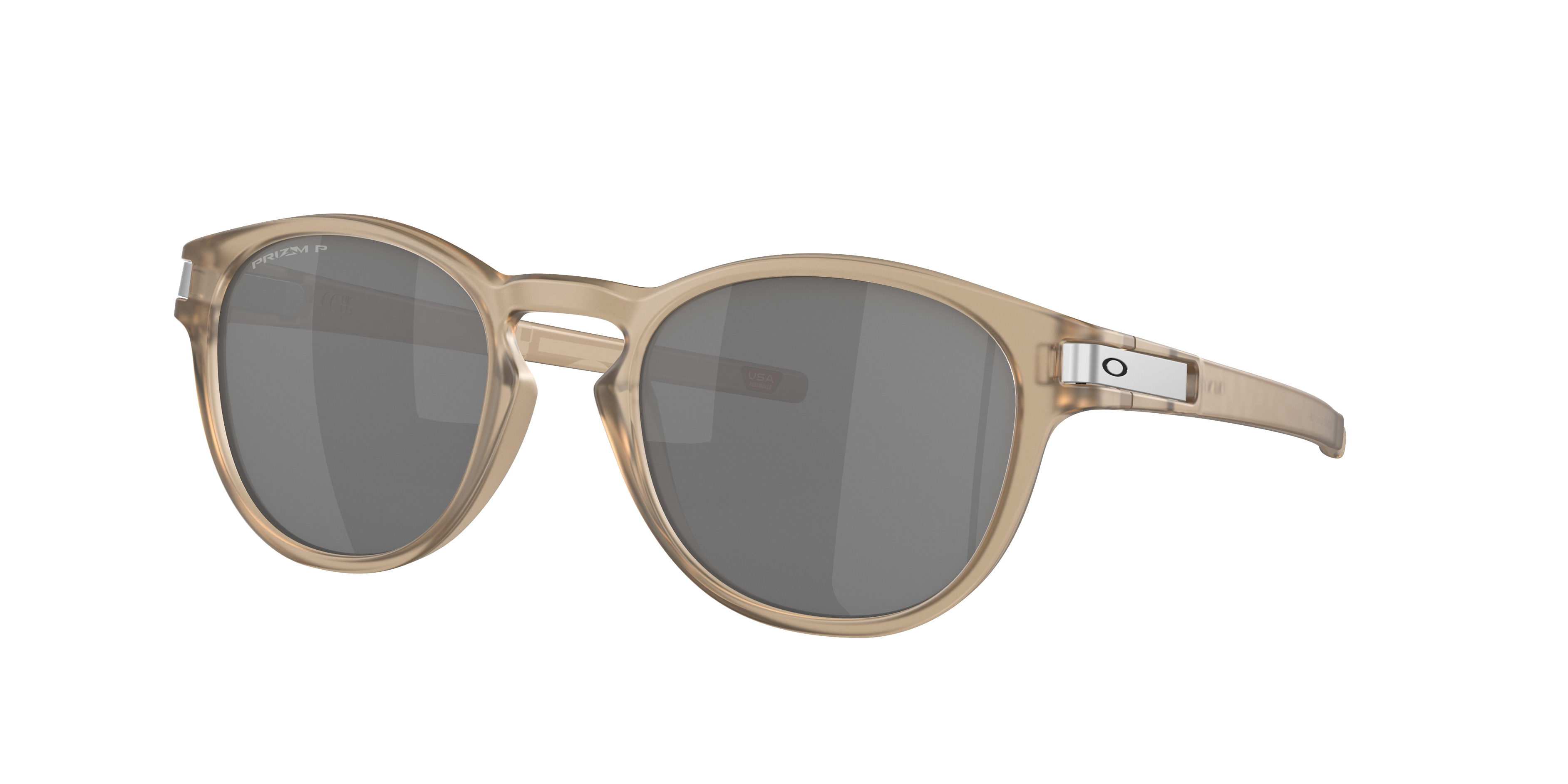 Oakley Latch OO9265 in Matte Sepia / Prizm Black Polarized, three-quarter view #Colour_Matte Sepia / Prizm Black Polarized