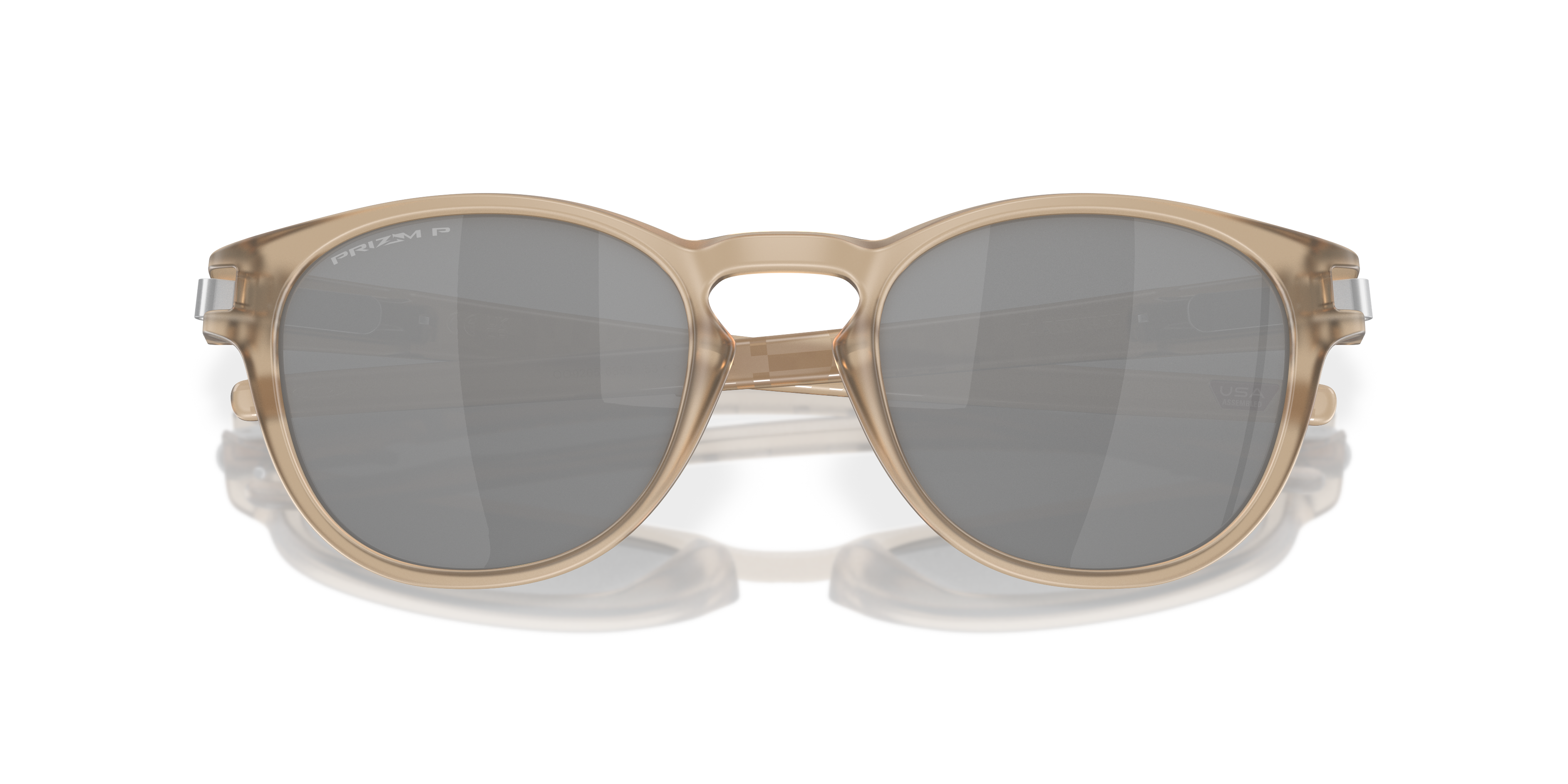 Oakley Latch OO9265 in Matte Sepia / Prizm Black Polarized, front detail view #Colour_Matte Sepia / Prizm Black Polarized