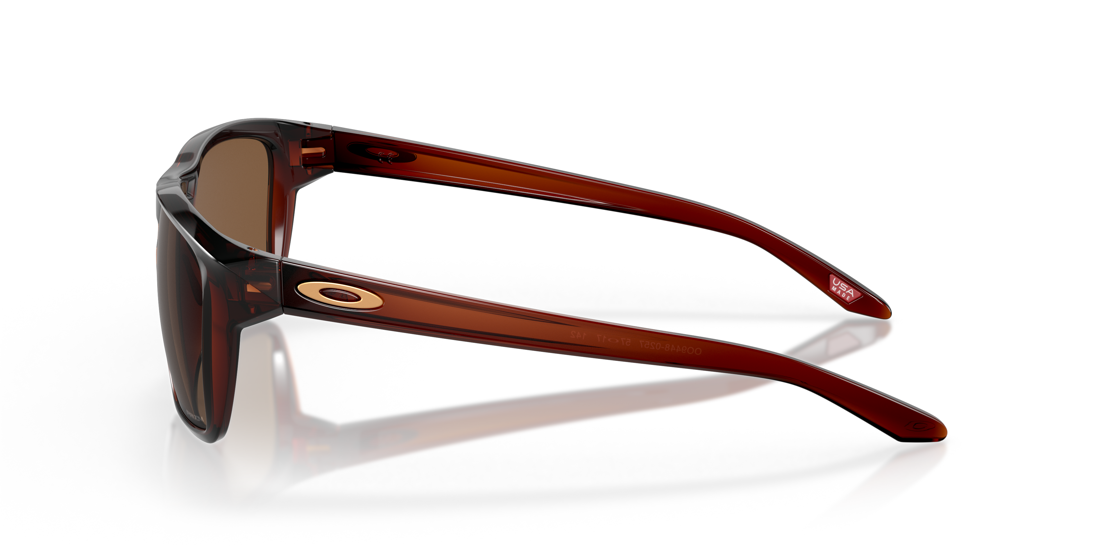 Oakley Sylas OO9448 in Polished Rootbeer / Prizm Bronze, side view #Colour_Polished Rootbeer / Prizm Bronze