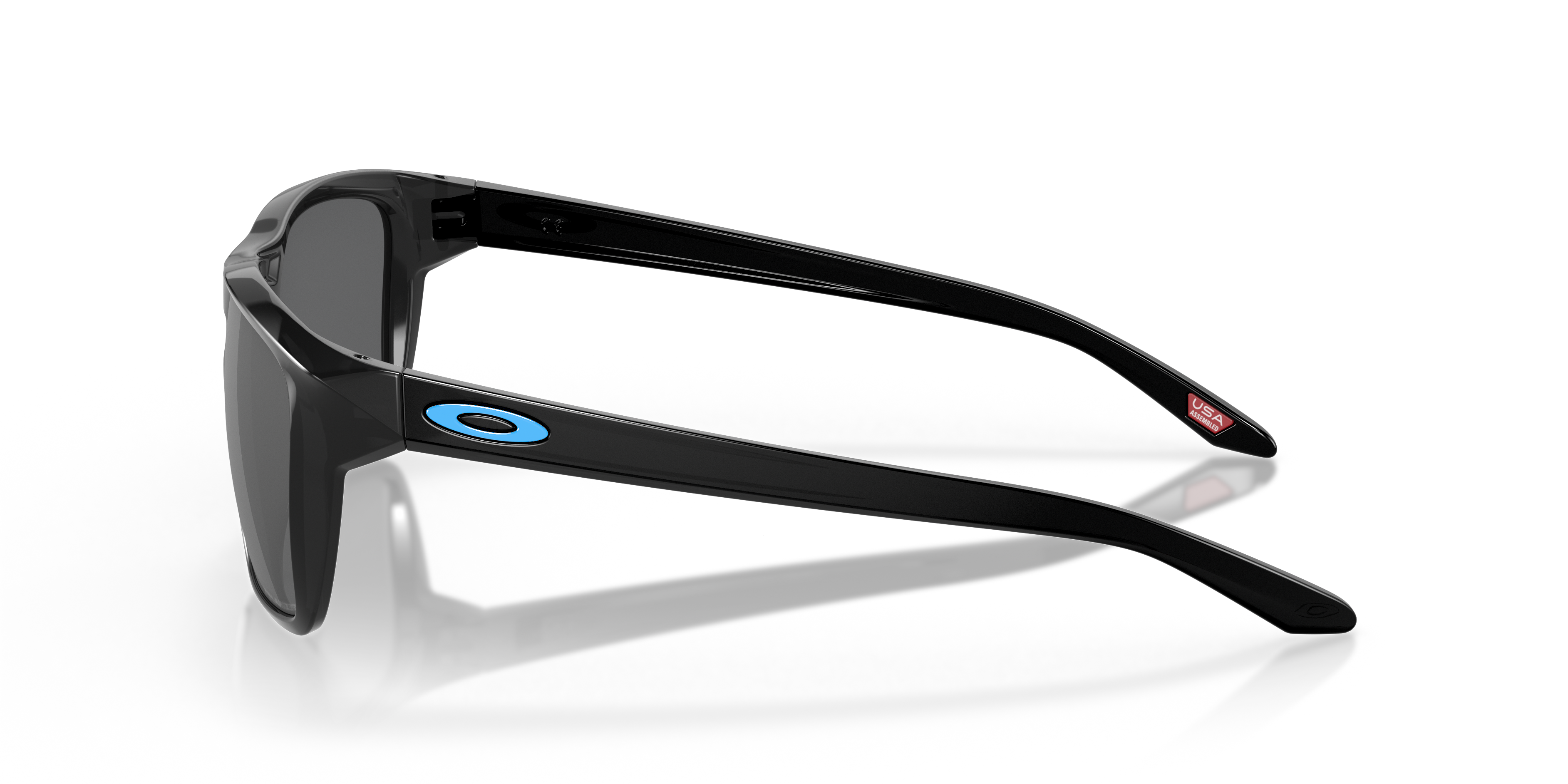 Oakley Sylas OO9448 in Black Ink / Black Iridium Polarized, side view #Colour_Black Ink / Black Iridium Polarized