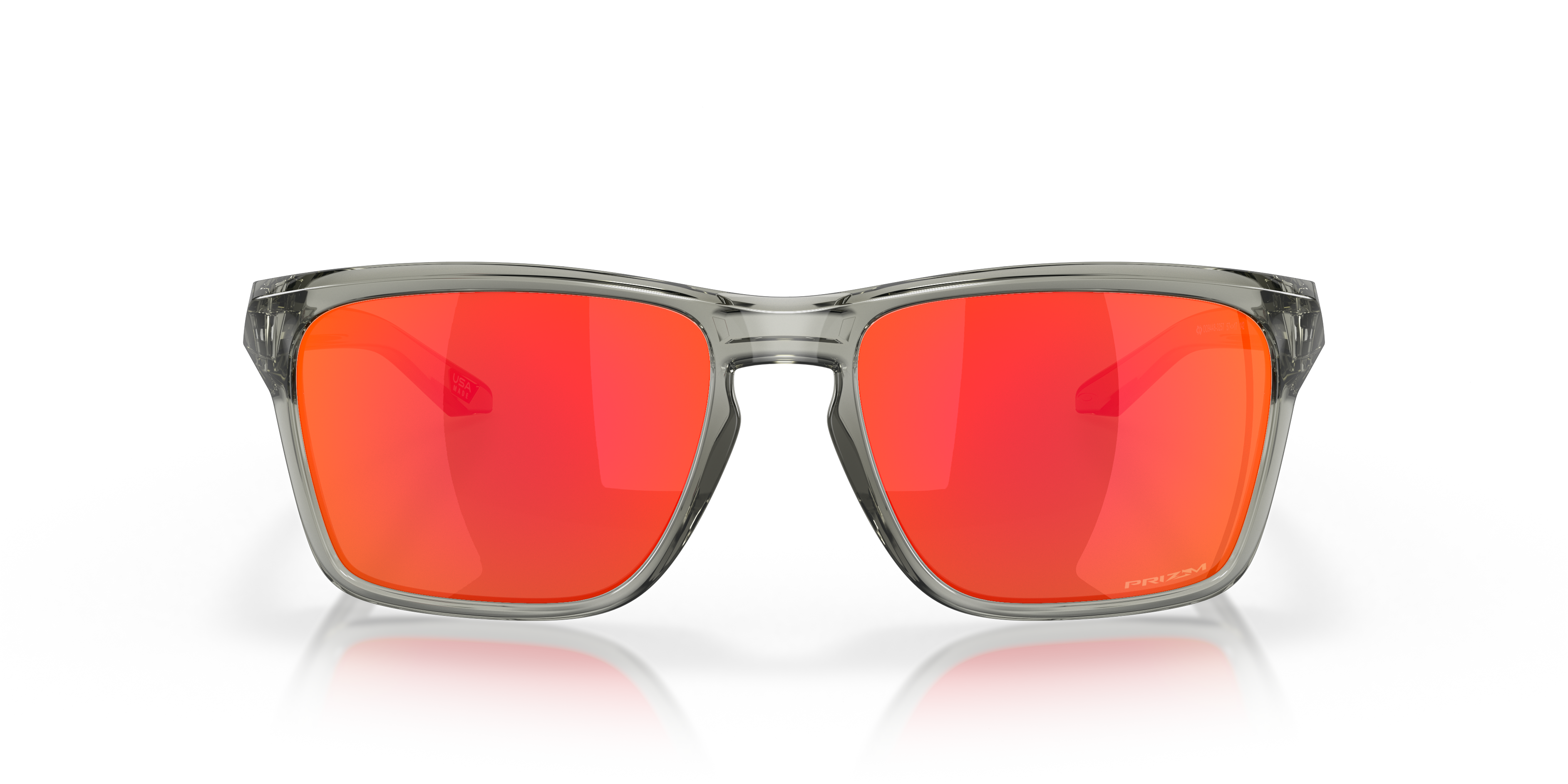 Oakley Sylas OO9448 in Grey Ink / Prizm Ruby, front view #Colour_Grey Ink / Prizm Ruby
