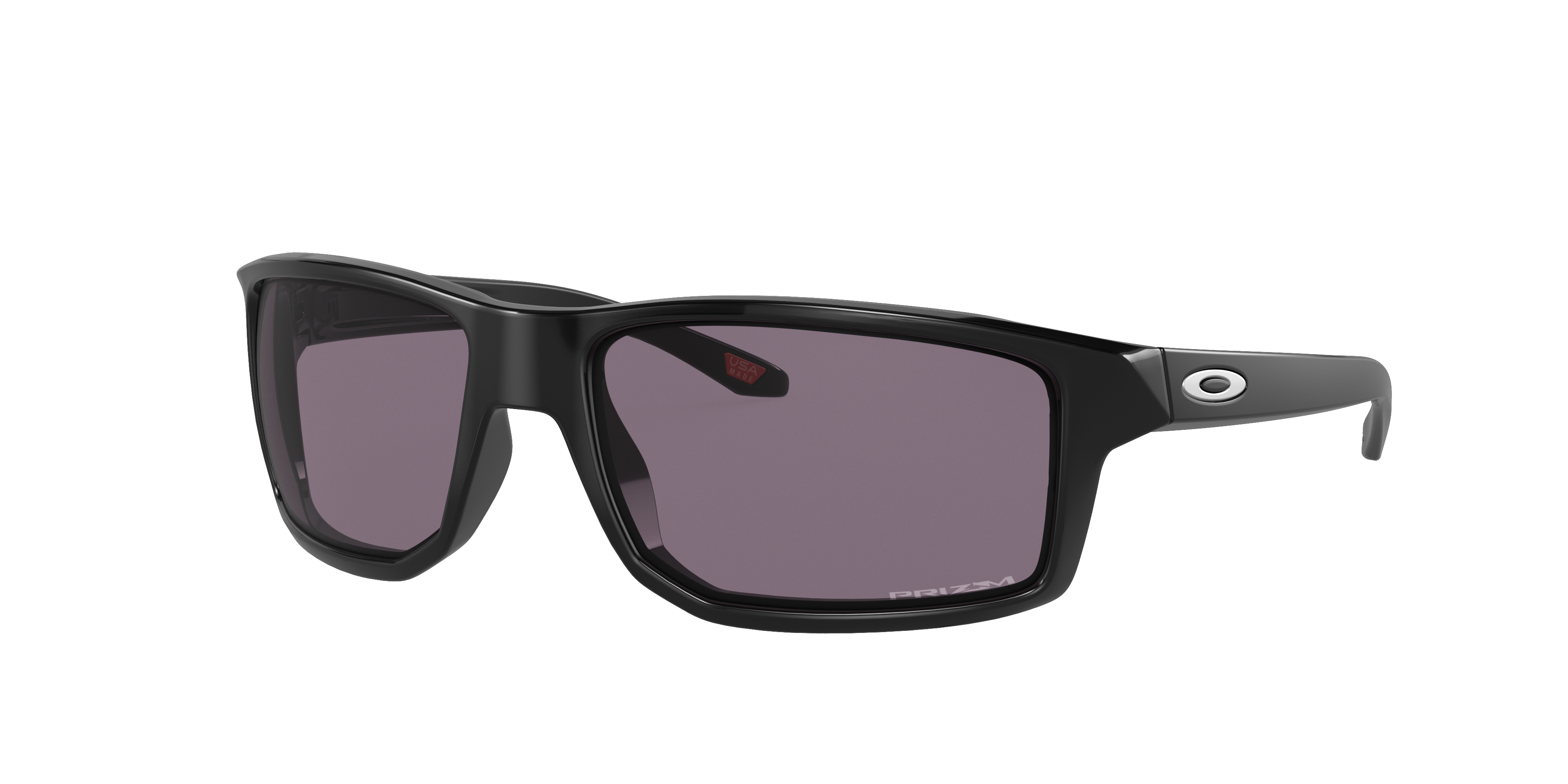 Oakley Gibston OO9449 in Polished Black / Prizm Grey, three-quarter view #Colour_Polished Black / Prizm Grey