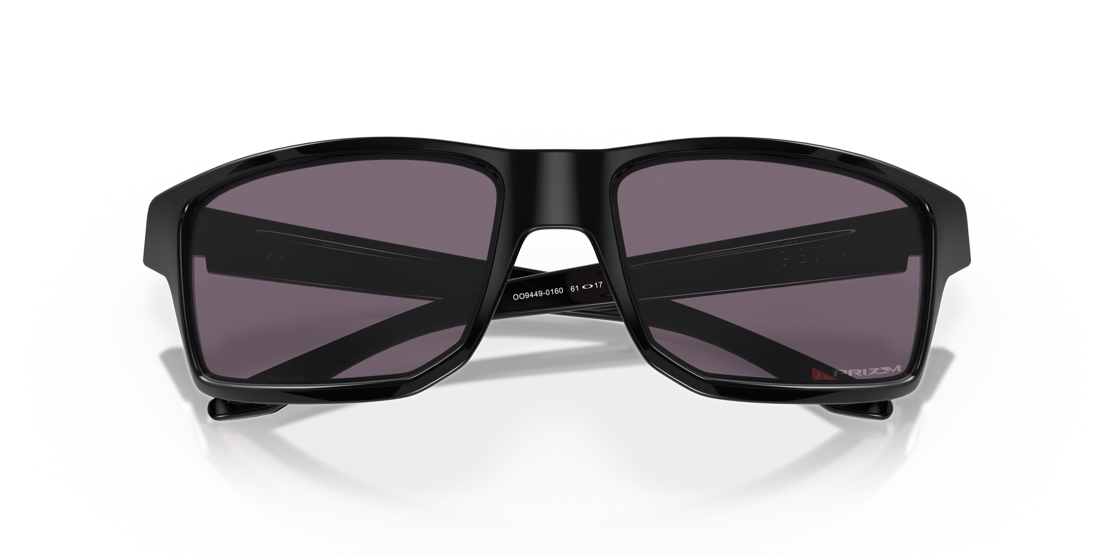 Oakley Gibston OO9449 in Polished Black / Prizm Grey, front detail view #Colour_Polished Black / Prizm Grey