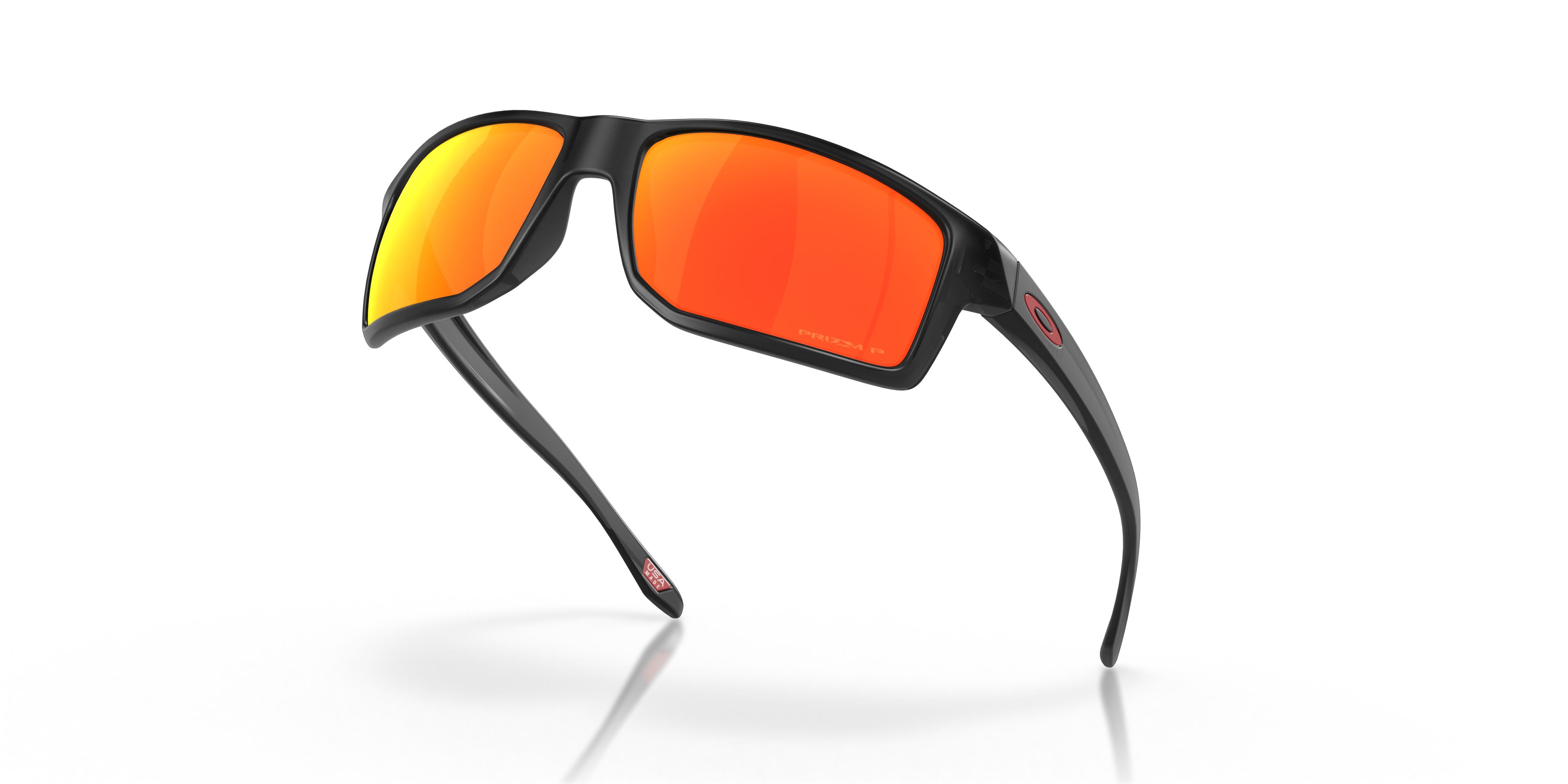 Oakley Gibston OO9449 in Black Ink / Prizm Ruby Polarized, angled view #Colour_Black Ink / Prizm Ruby Polarized