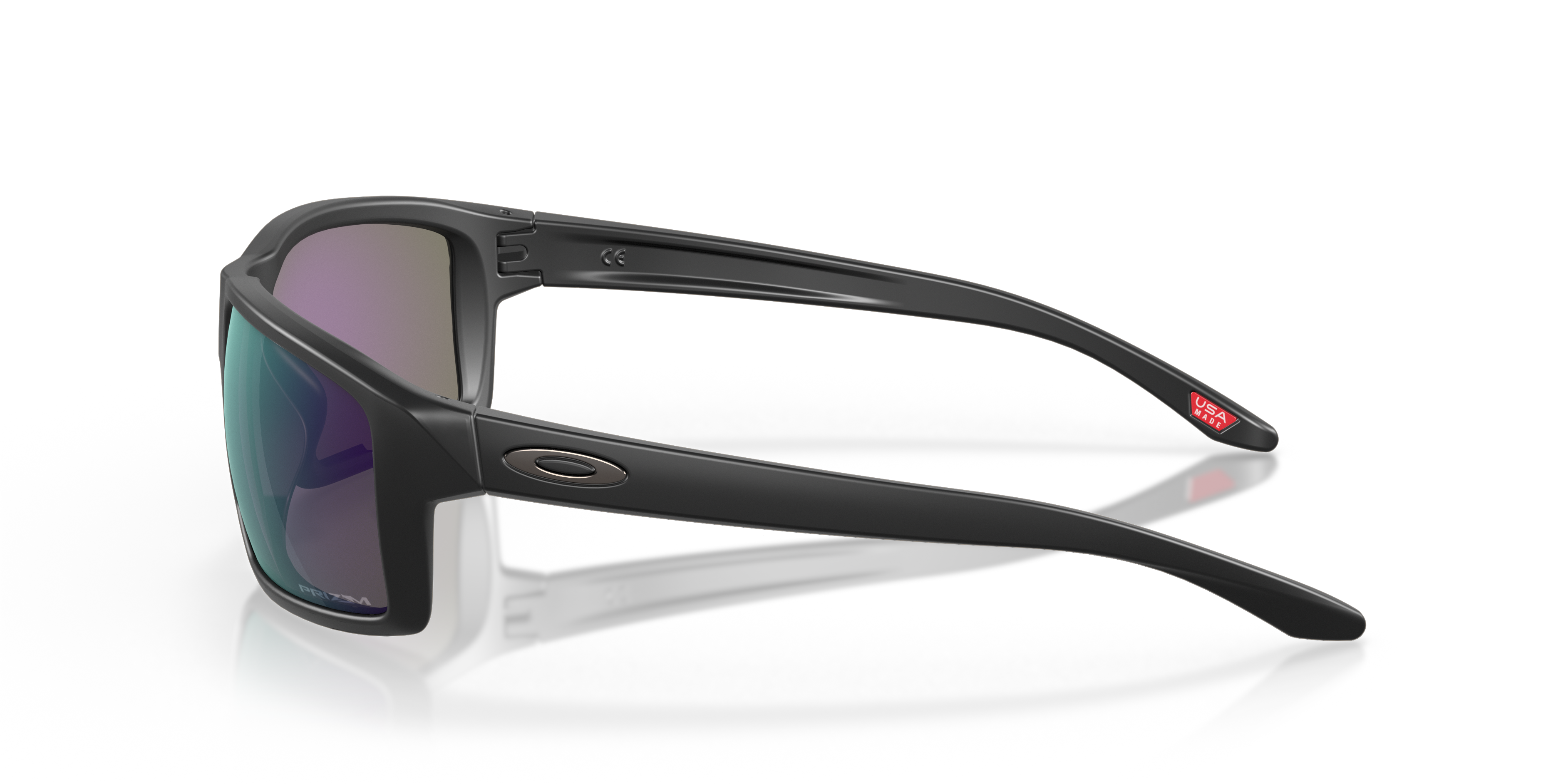 Oakley Gibston OO9449 in Matte Black / Prizm Jade, side view #Colour_Matte Black / Prizm Jade