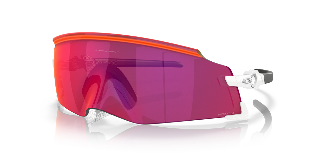 Oakley Kato OO9455M in White / Prizm Road, three-quarter view #Colour_White / Prizm Road (945527)