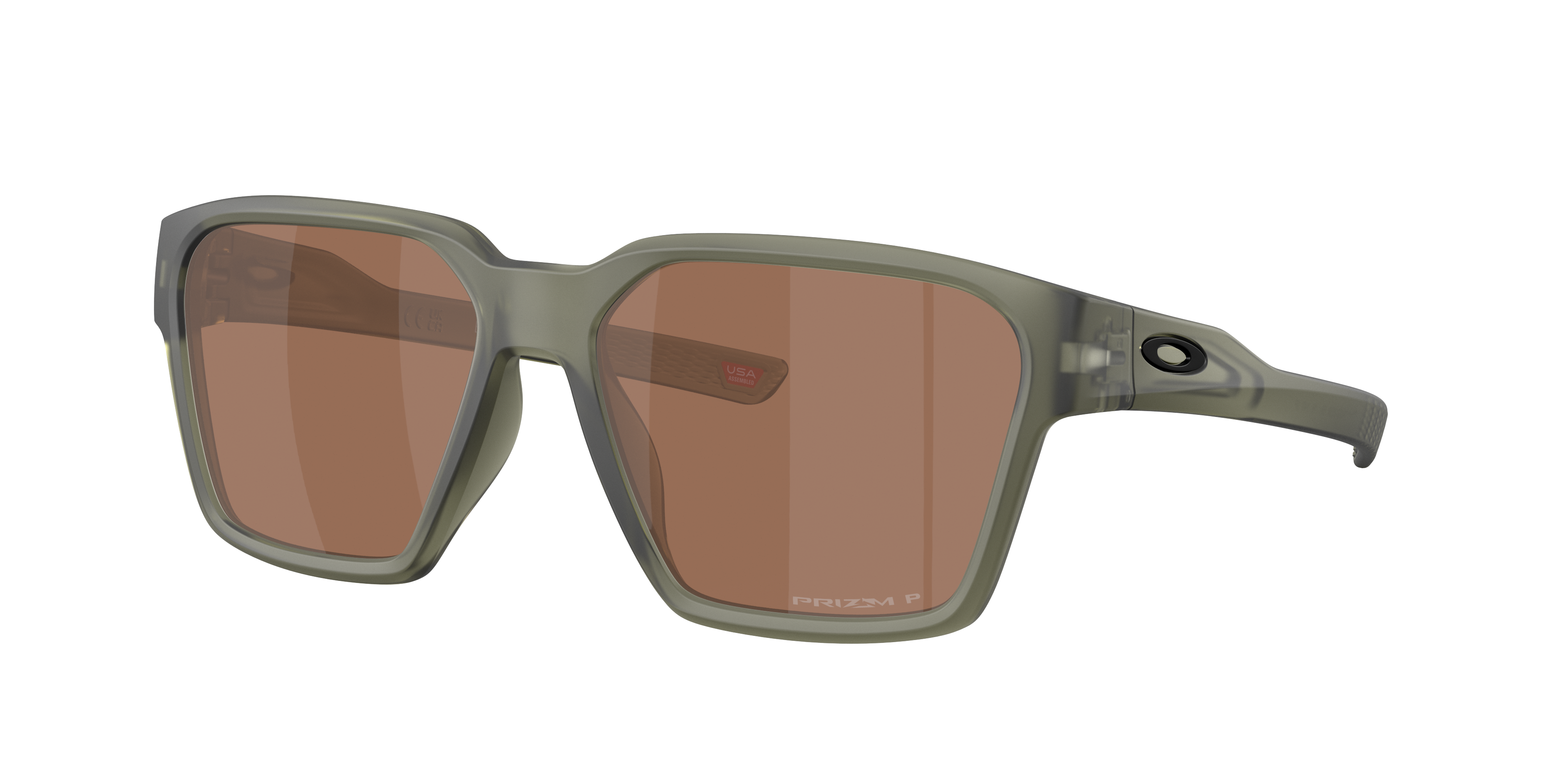 Oakley Briza OO9497 in Matte Olive Ink / Prizm Tungsten Polarized, three-quarter view #Colour_Matte Olive Ink / Prizm Tungsten Polarized
