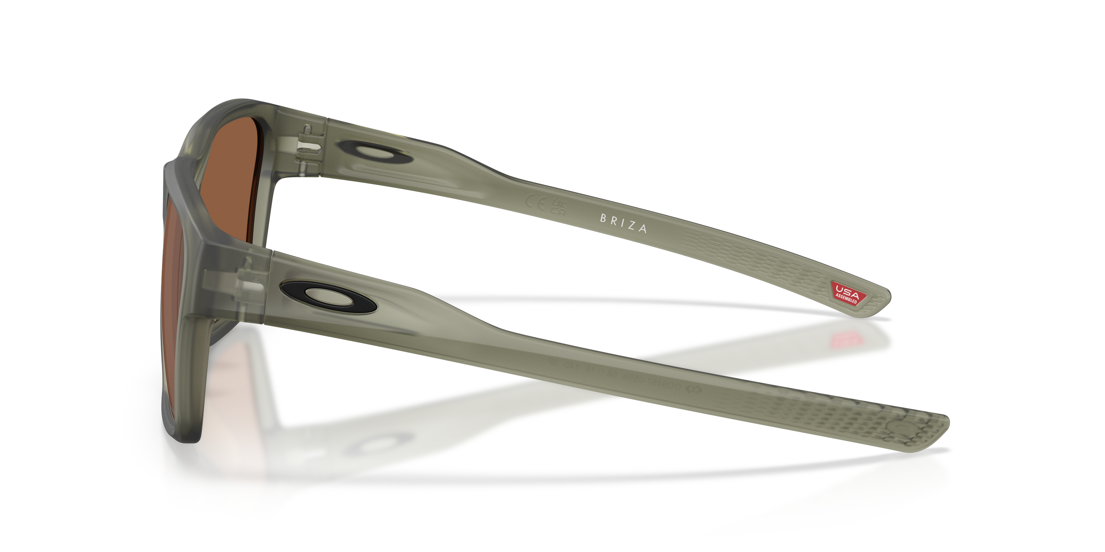 Oakley Briza OO9497 in Matte Olive Ink / Prizm Tungsten Polarized, side view #Colour_Matte Olive Ink / Prizm Tungsten Polarized