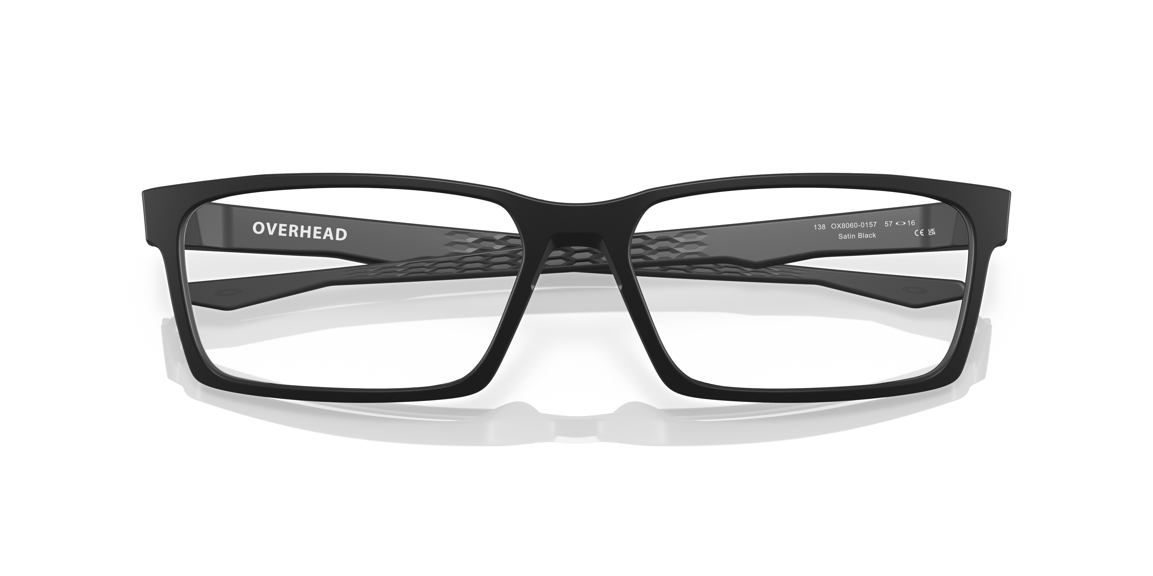 Oakley Overhead OX8060 in Satin Black, front detail view #Colour_Satin Black