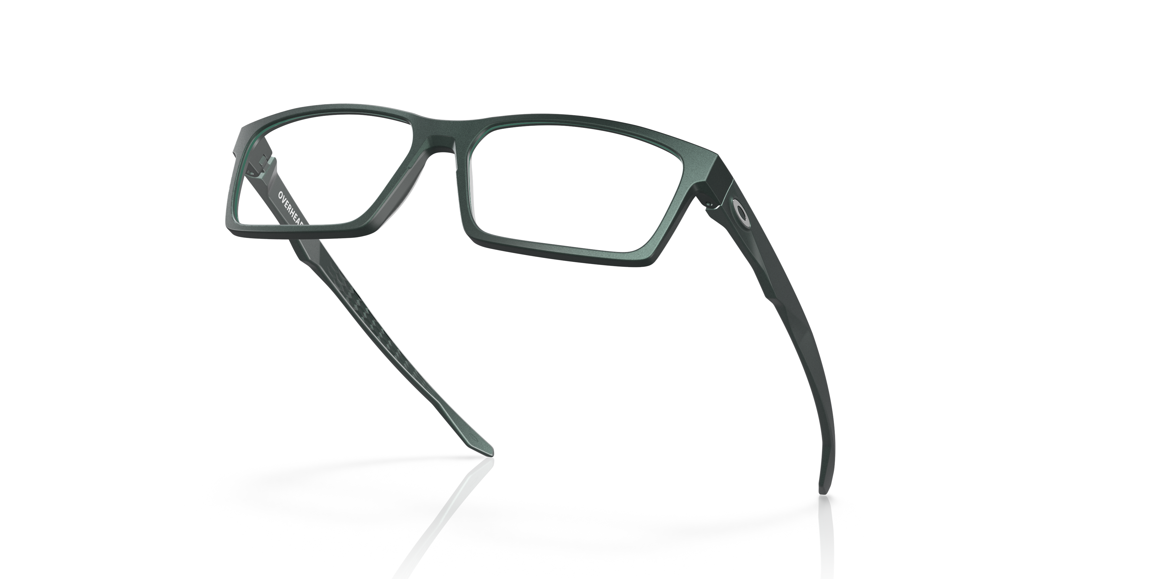 Oakley Overhead OX8060 in Matte Dark Silver/Blue Colorshift, angled view #Colour_Matte Dark Silver/Blue Colorshift