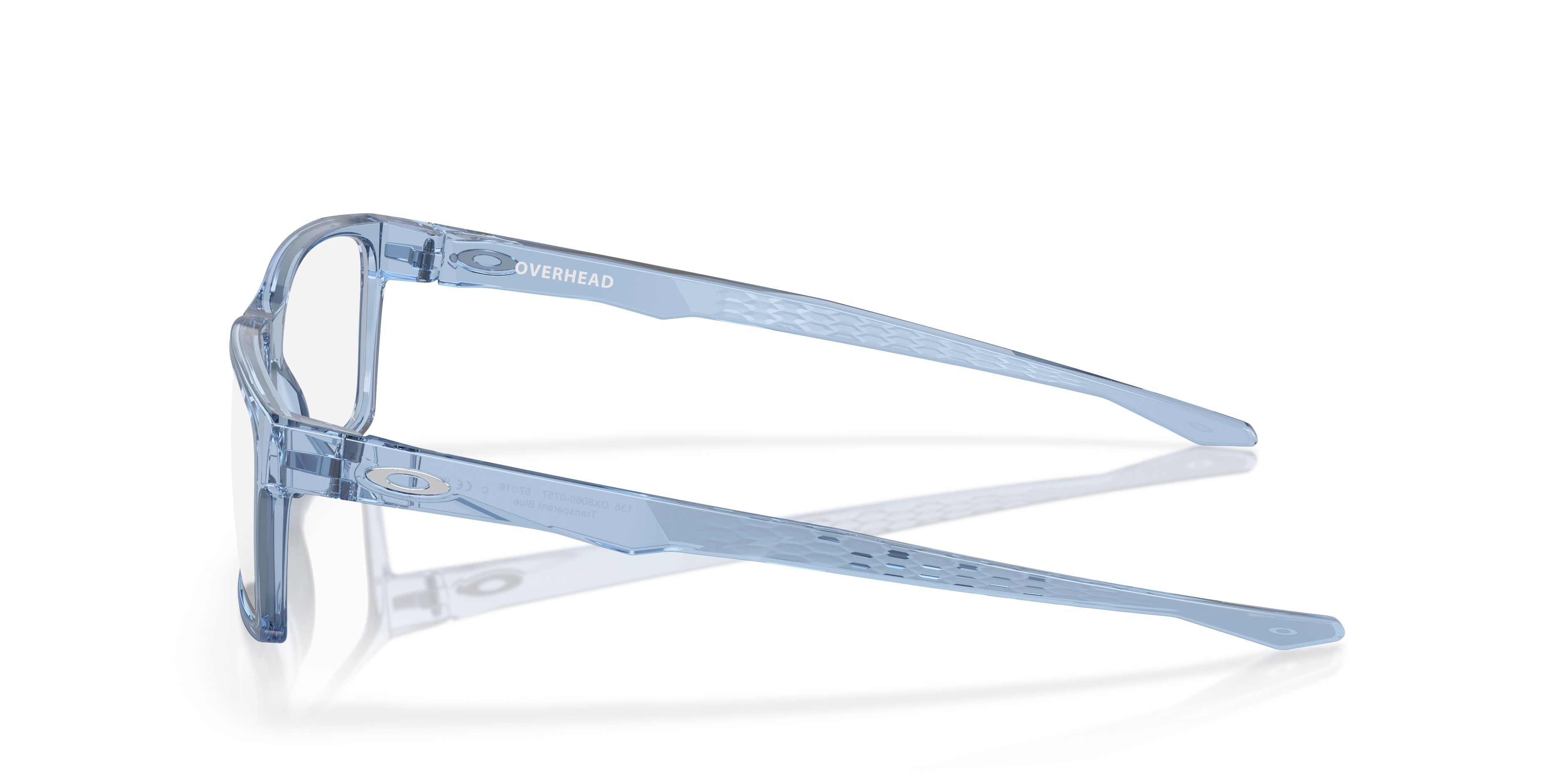 Oakley Overhead OX8060 in Transparent Blue, side view #Colour_Transparent Blue