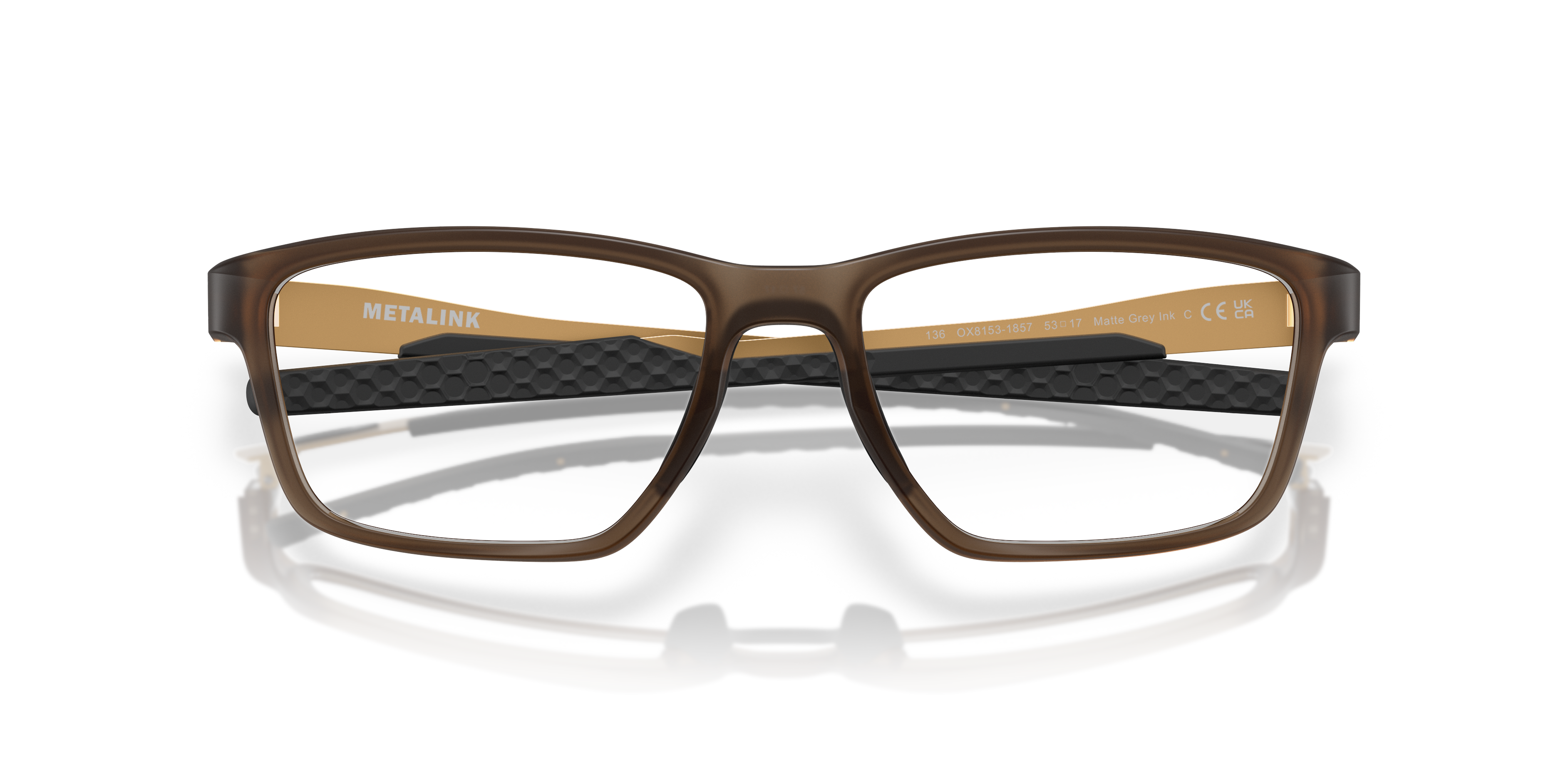 Oakley Metalink OX8153 in Matte Grey Ink, front detail view #Colour_Matte Grey Ink