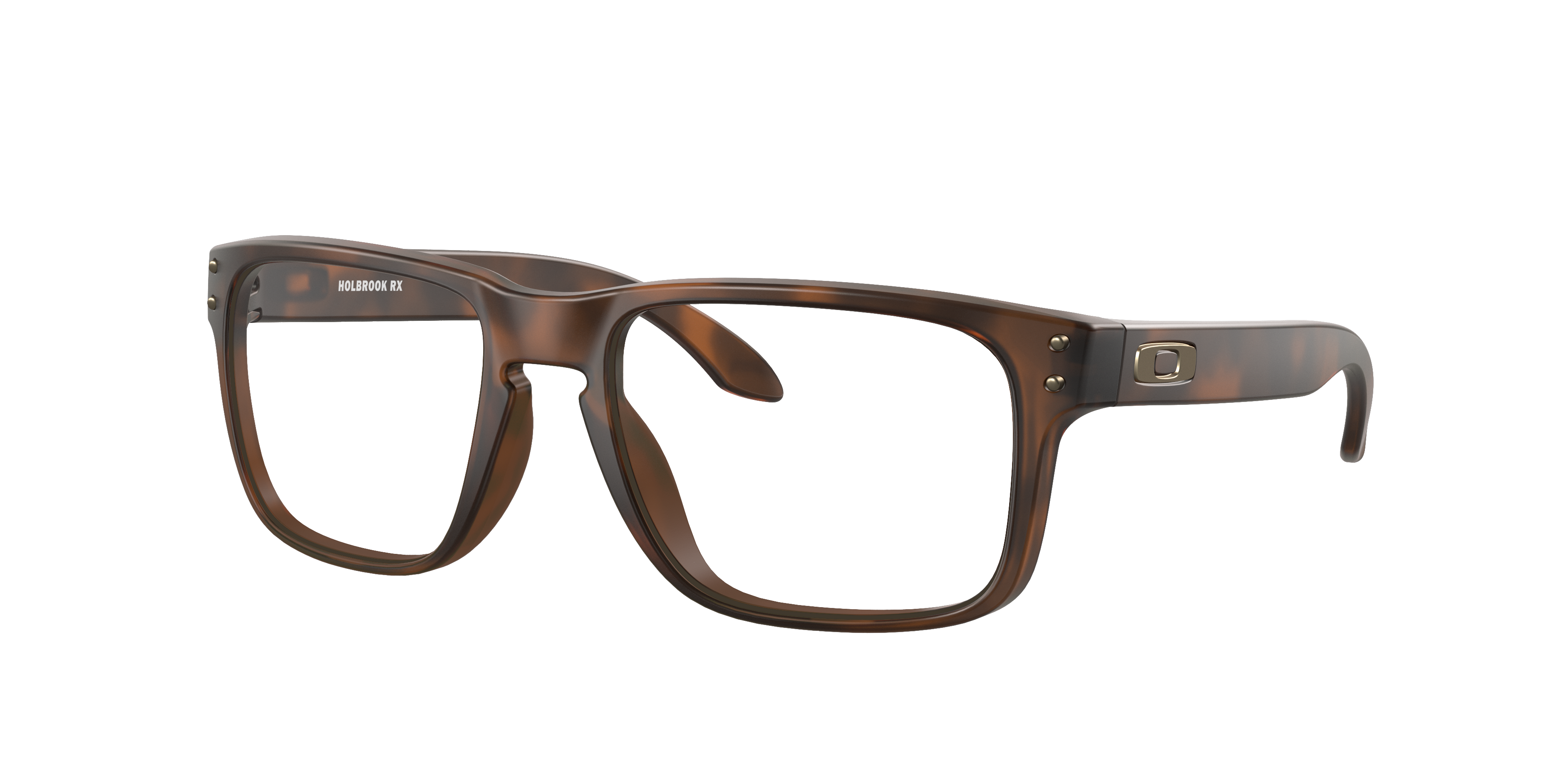 Oakley Holbrook RX OX8156 in Matte Brown Tortoise, three-quarter view #Colour_Matte Brown Tortoise