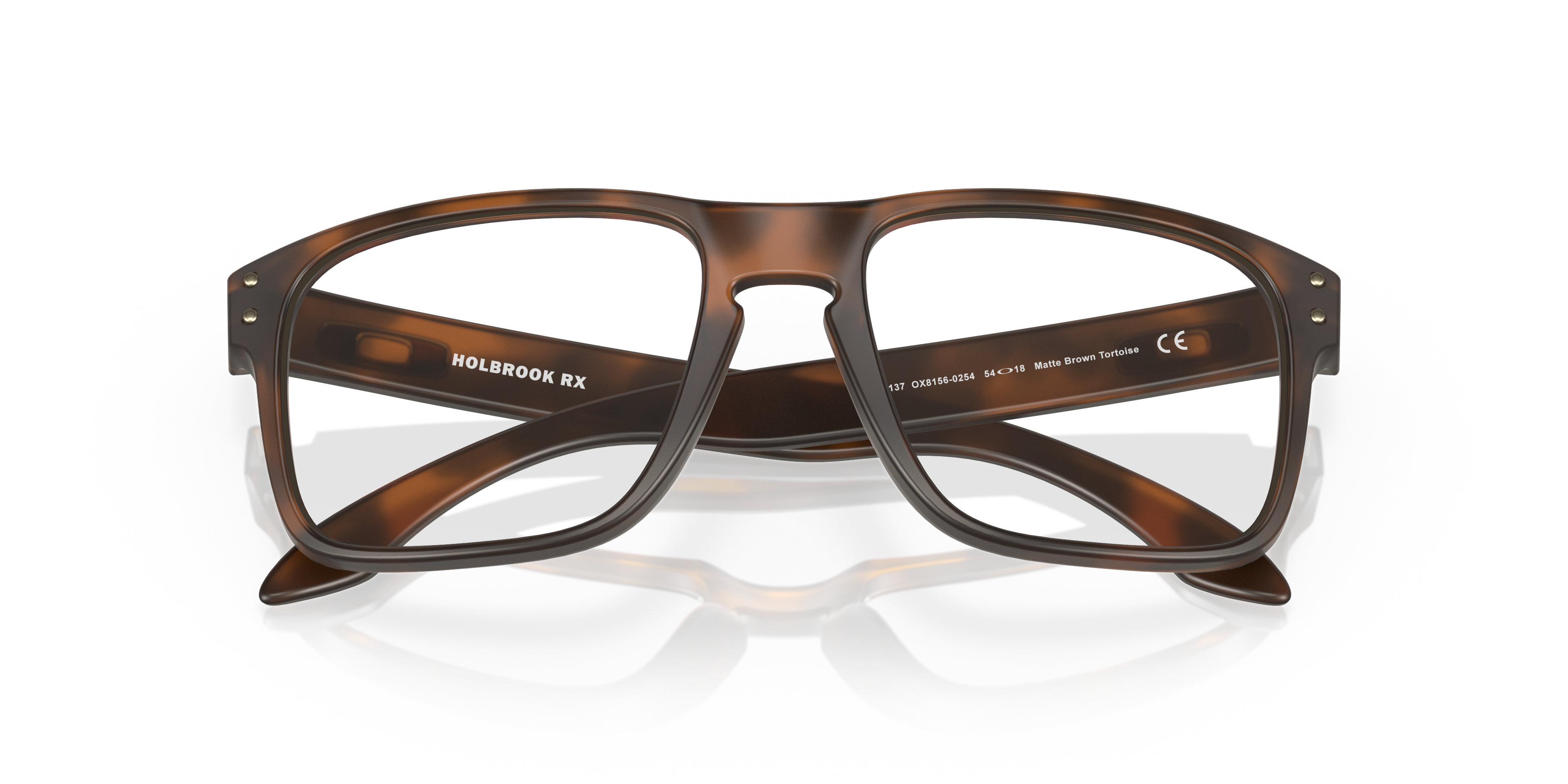Oakley Holbrook RX OX8156 in Matte Brown Tortoise, front detail view #Colour_Matte Brown Tortoise