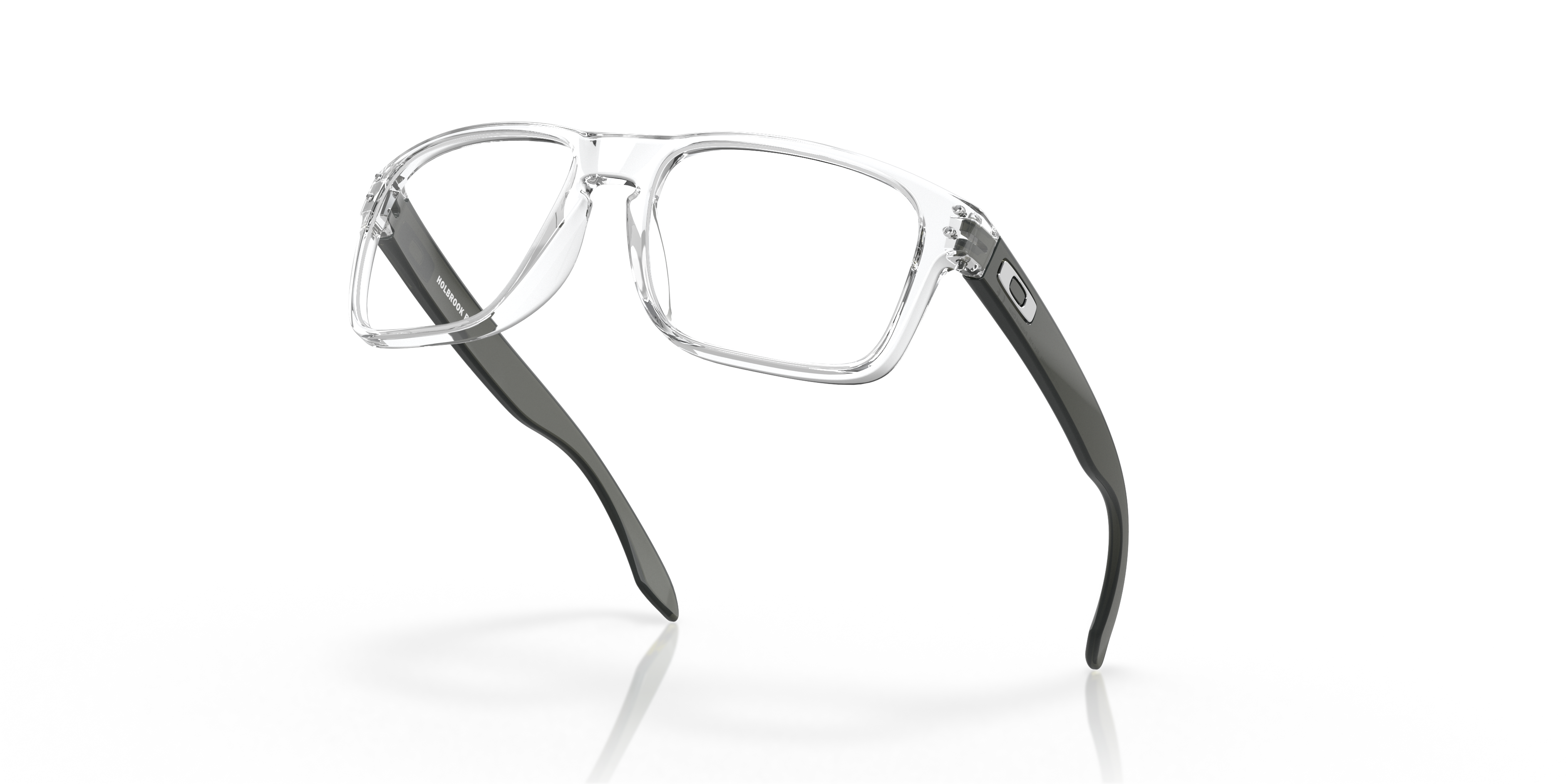 Oakley Holbrook RX OX8156 in Polished Clear, angled view #Colour_Polished Clear