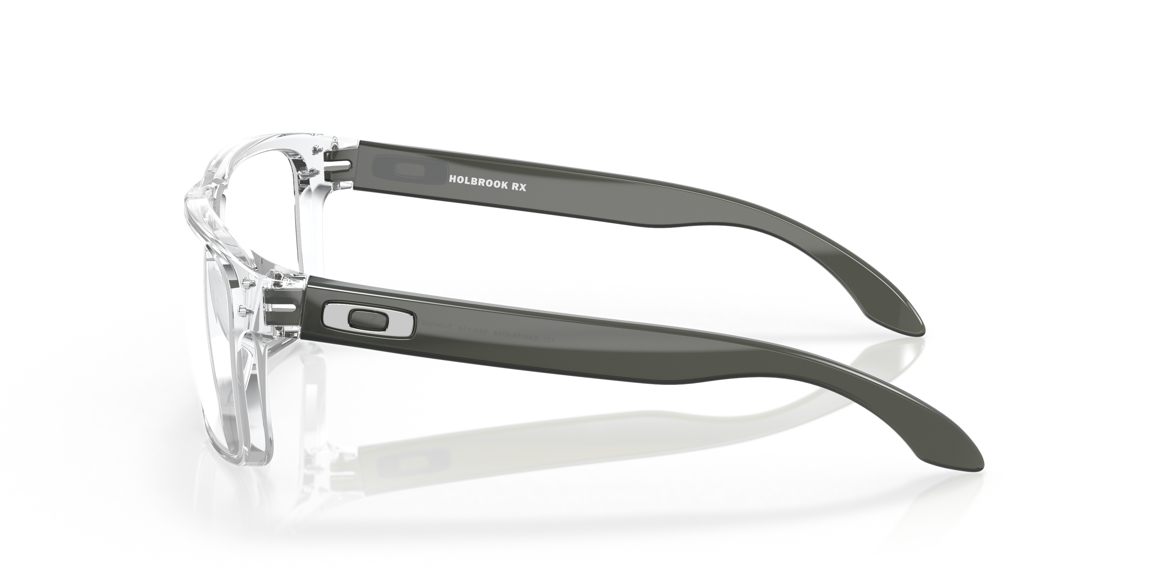 Oakley Holbrook RX OX8156 in Polished Clear, side view #Colour_Polished Clear