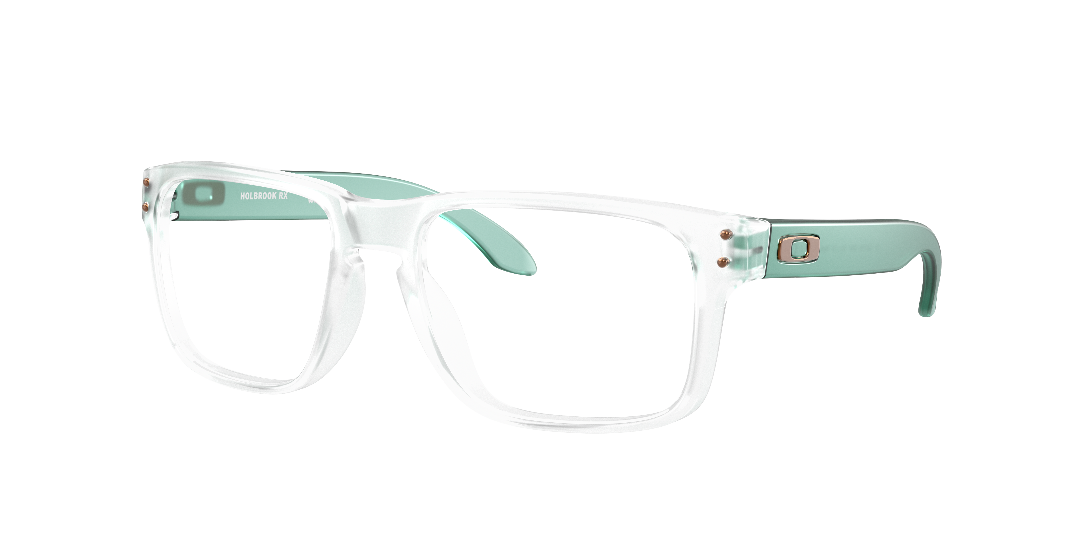 Oakley Holbrook RX OX8156 in Matte Clear (815616), three-quarter view #Colour_Matte Clear (815616)
