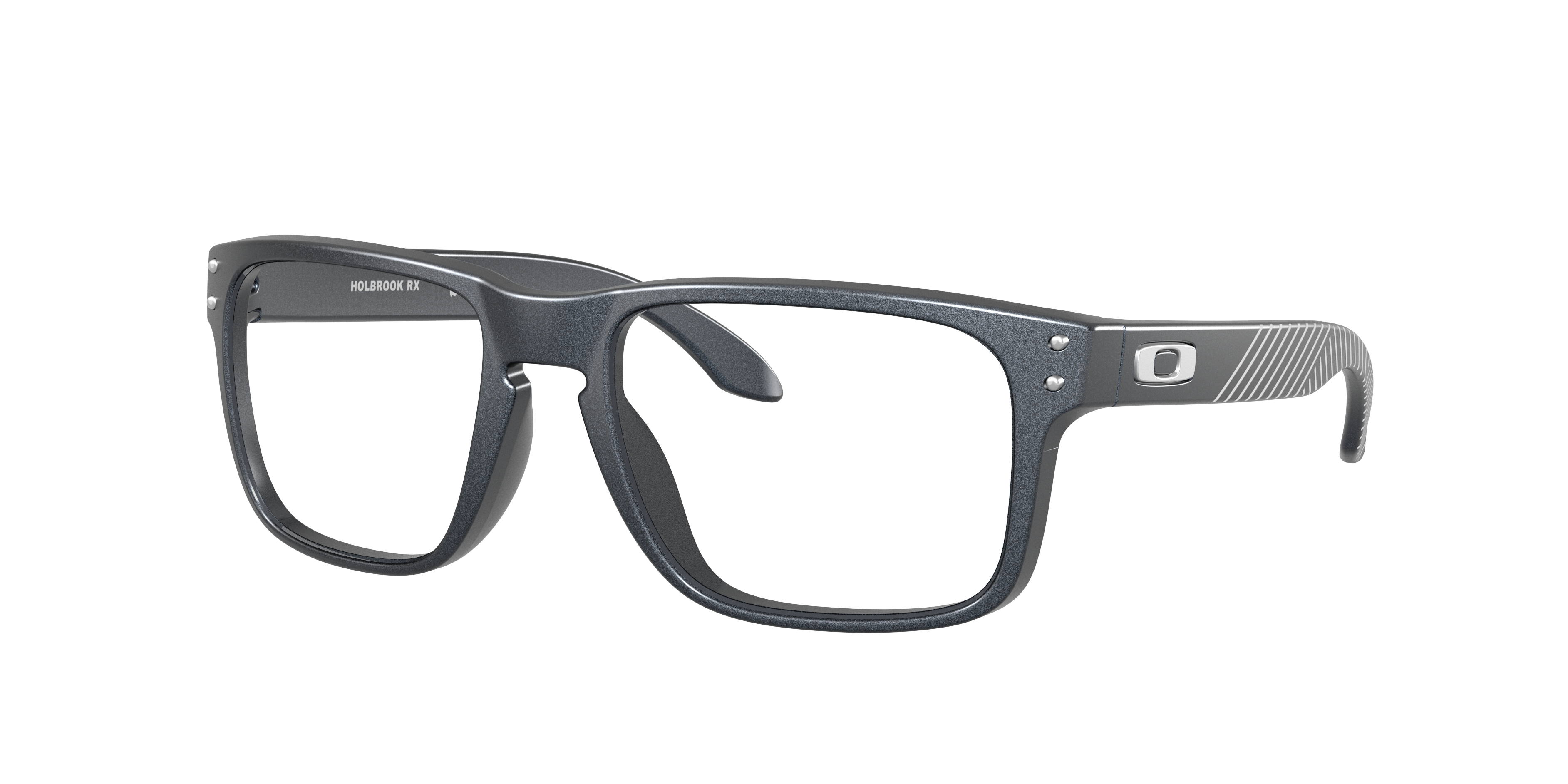 Oakley Holbrook RX OX8156 in Matte Blue Steel, three-quarter view #Colour_Matte Blue Steel